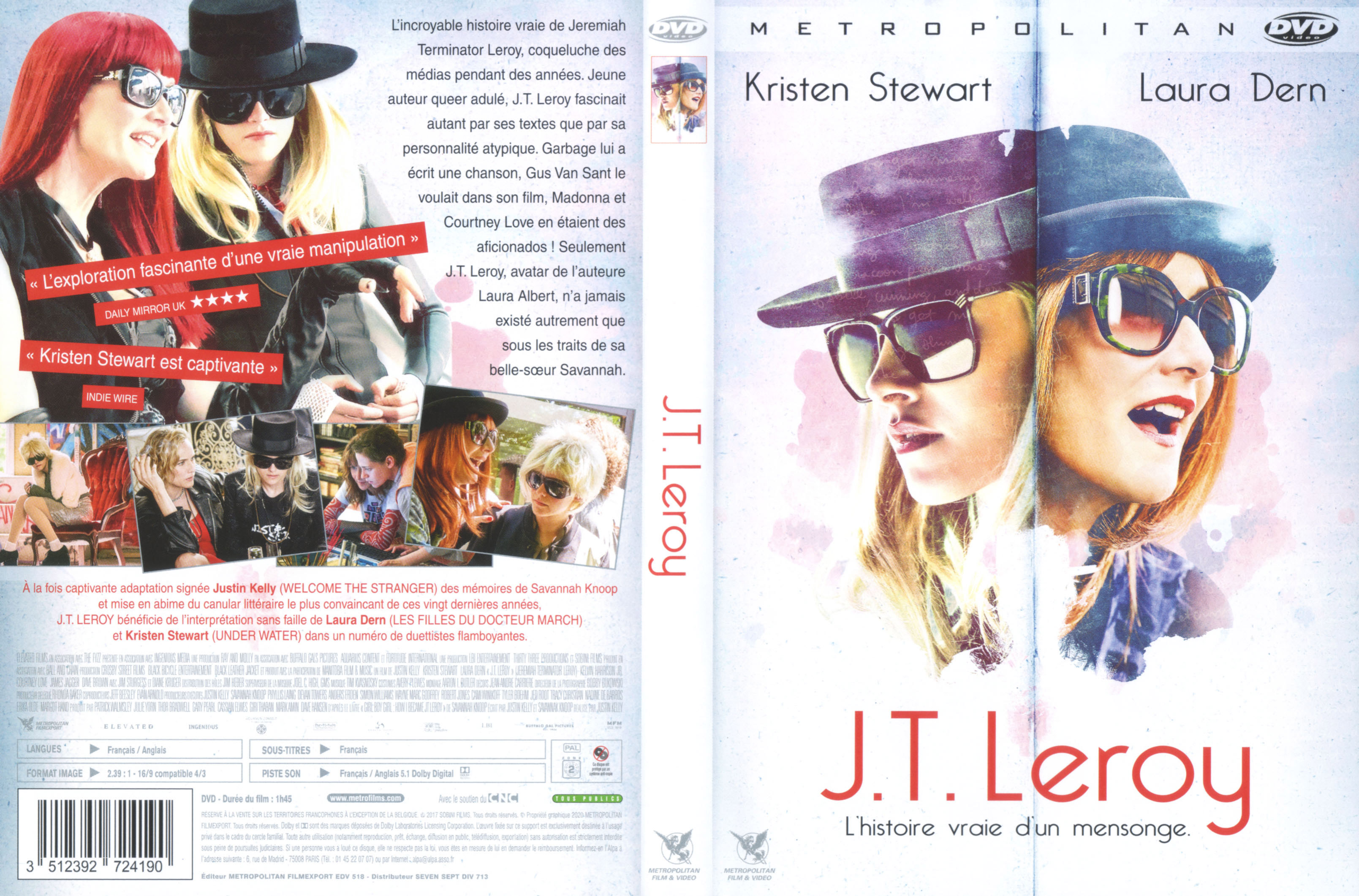 Jaquette DVD JT Leroy