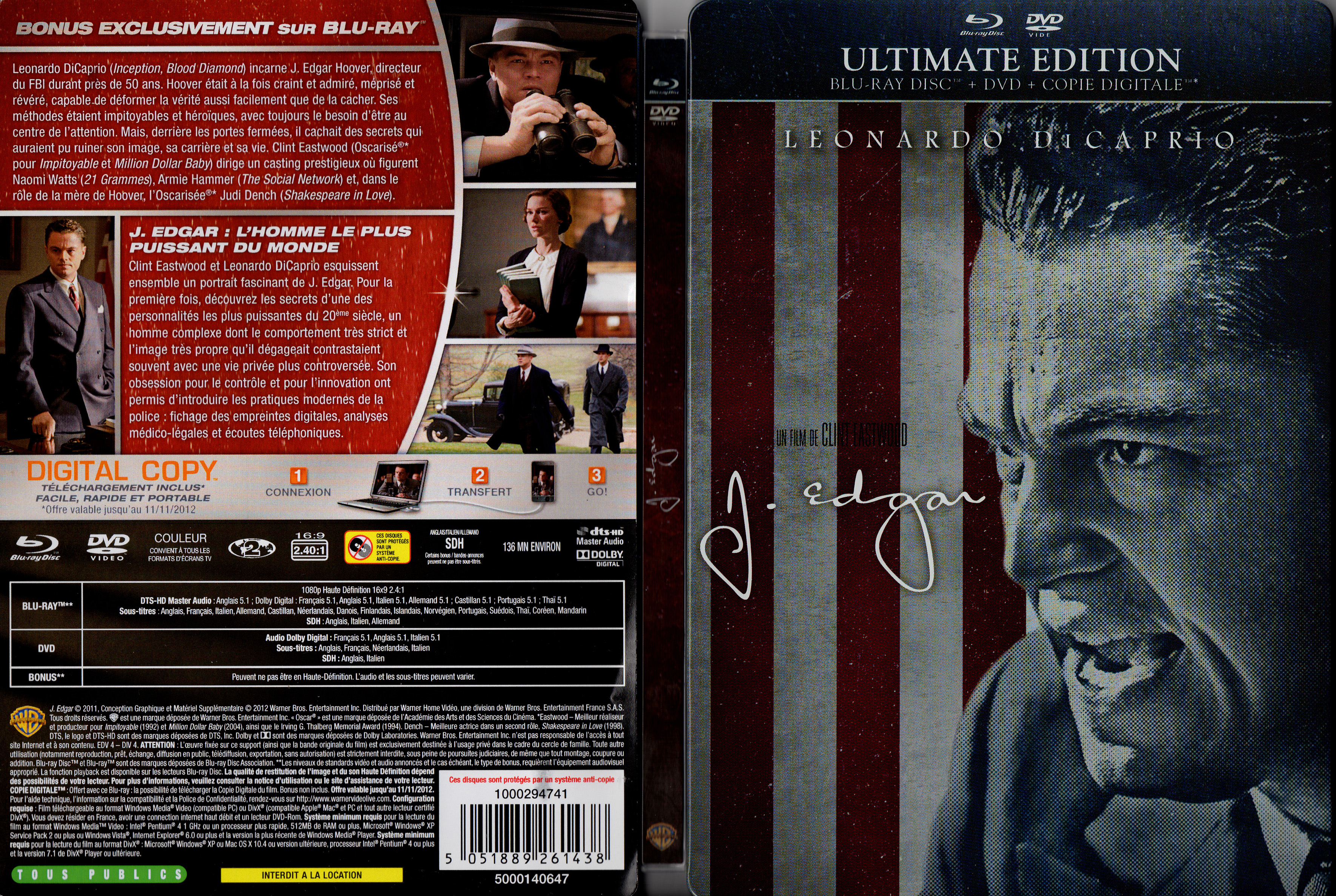 Jaquette DVD J Edgar (BLU-RAY)