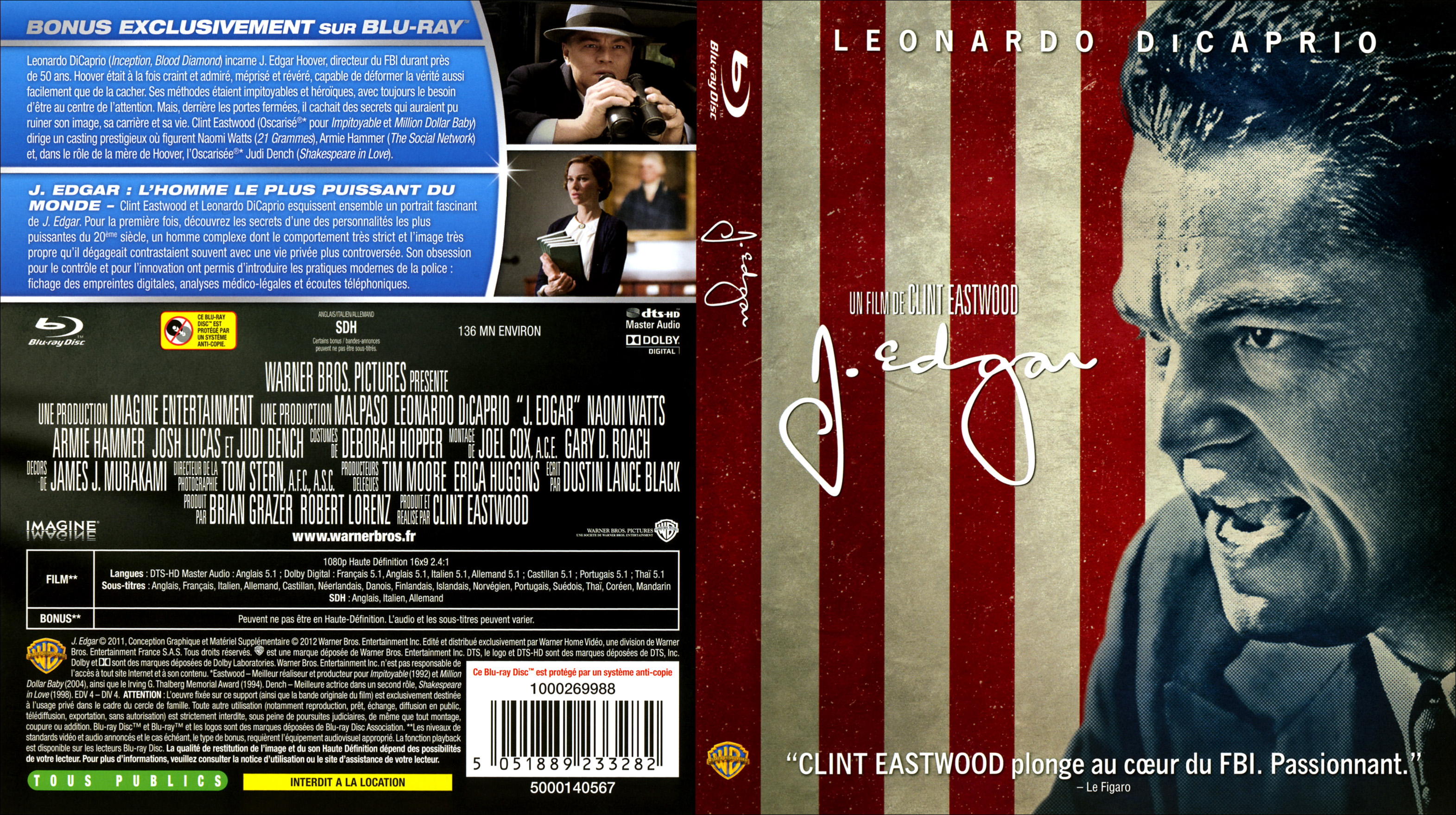 Jaquette DVD J Edgar (BLU-RAY) v2