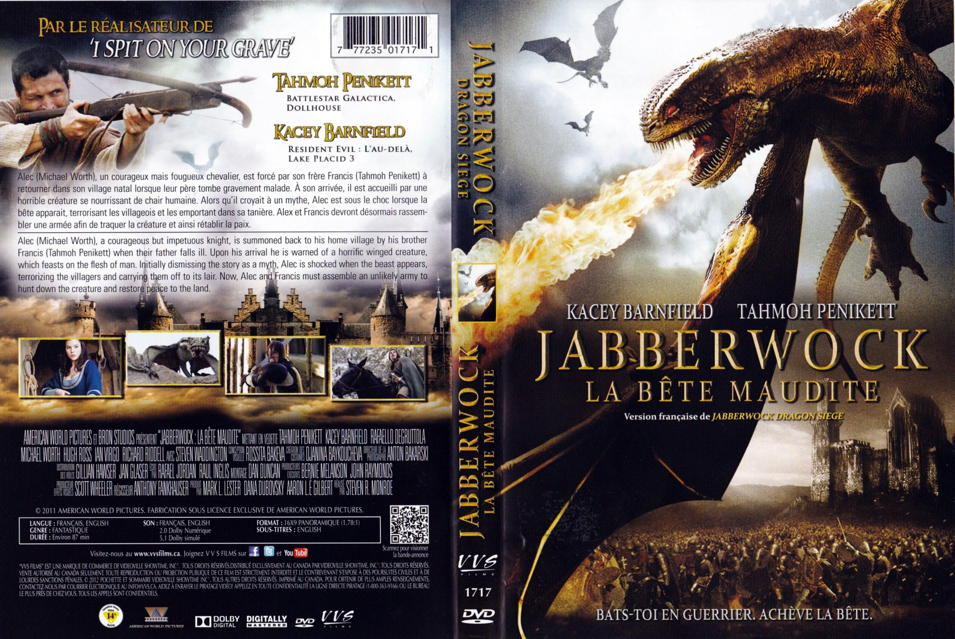 Jaquette DVD Jabberwock la bte maudite - Jabberwock dragon siege (Canadienne)
