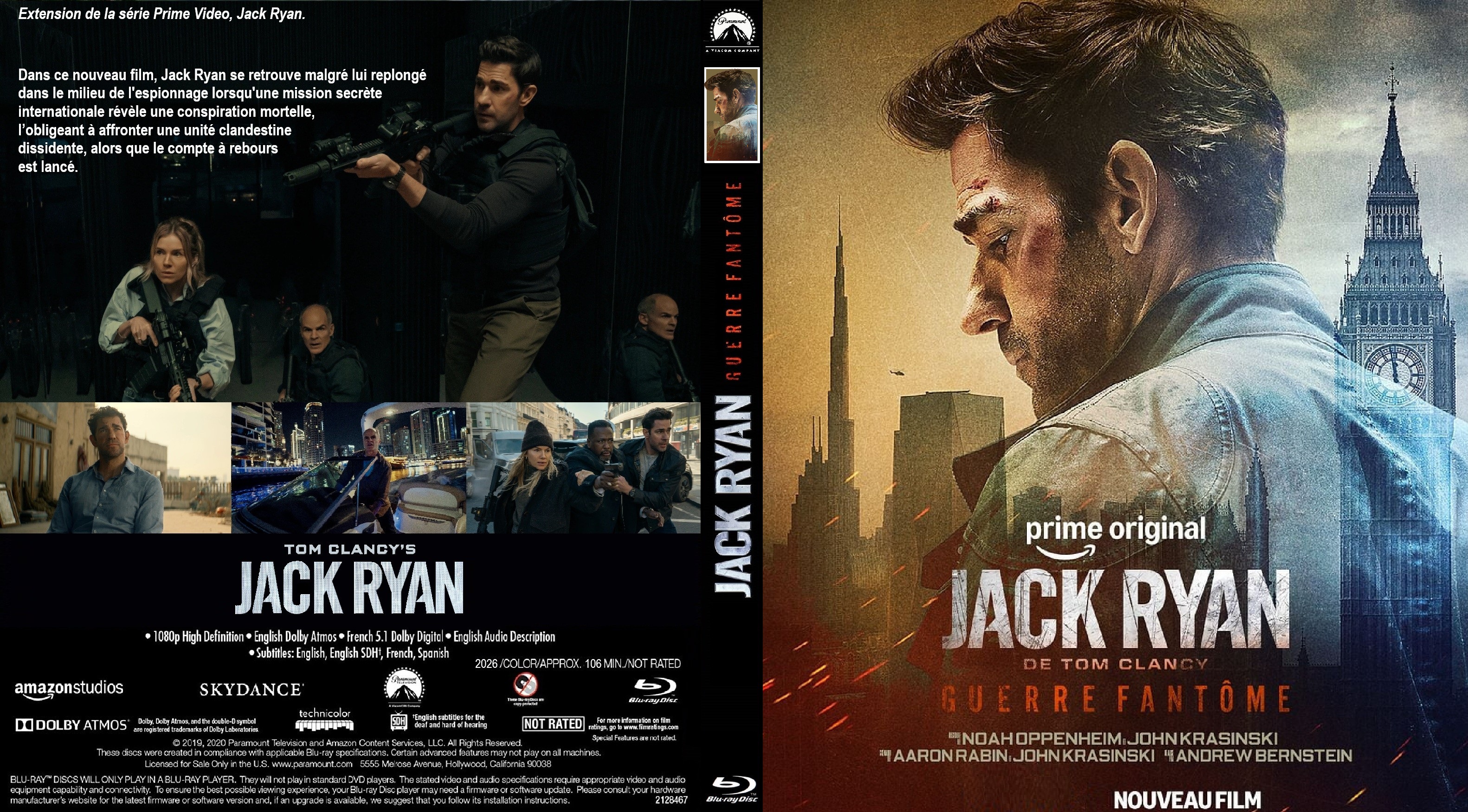 Jaquette DVD Jack Ryan Guerre Fantome custom  (BLU-RAY)