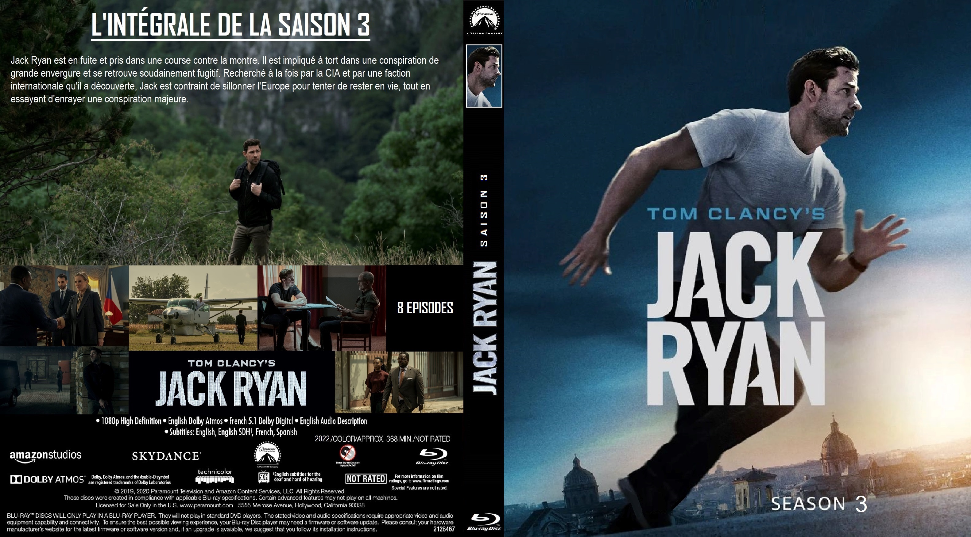 Jaquette DVD Jack Ryan saison 3 custom  BLU-RAY