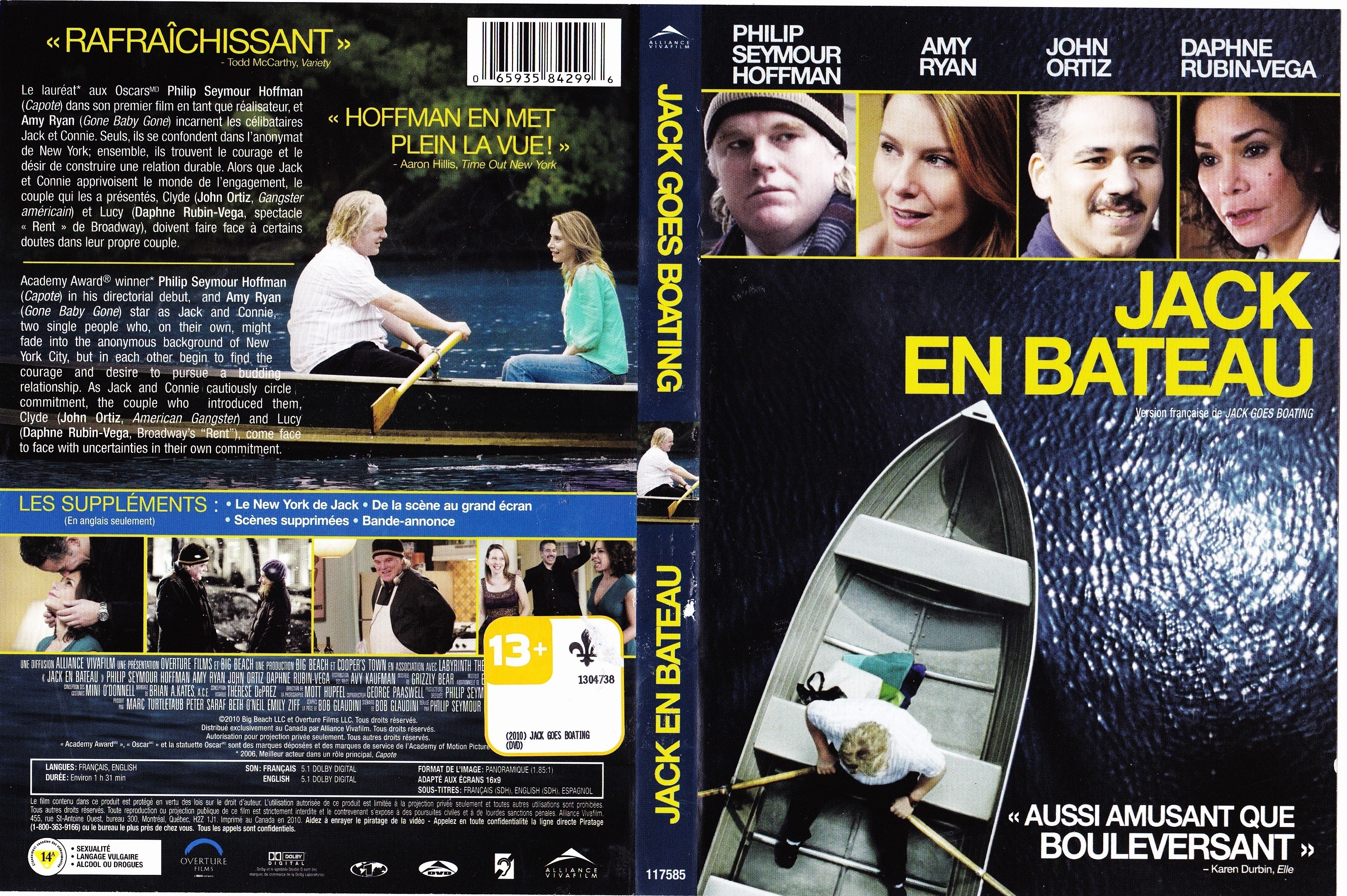 Jaquette DVD Jack en bateau - Jack goes boating (Canadienne)