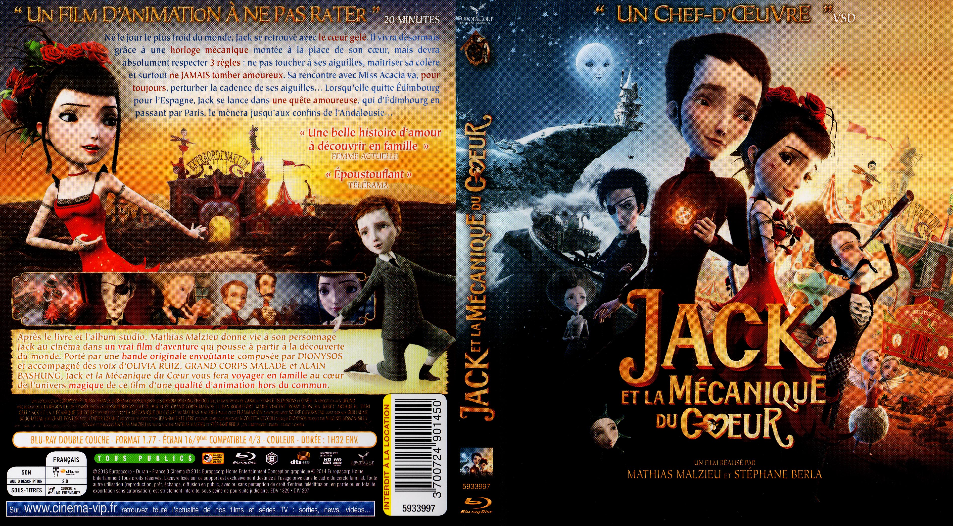 Jaquette DVD Jack et la mecanique du coeur (BLU-RAY)