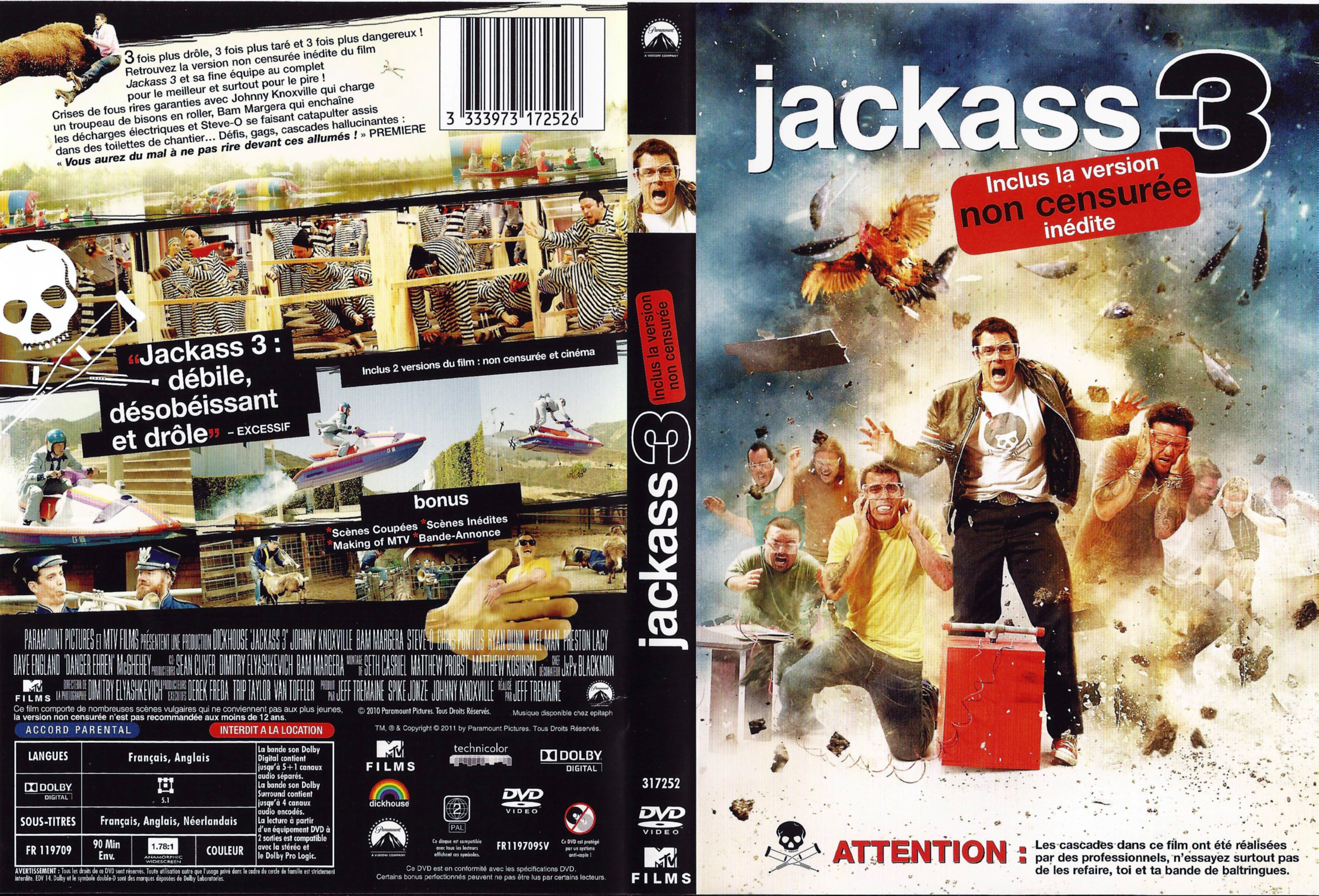 Jaquette DVD Jackass 3