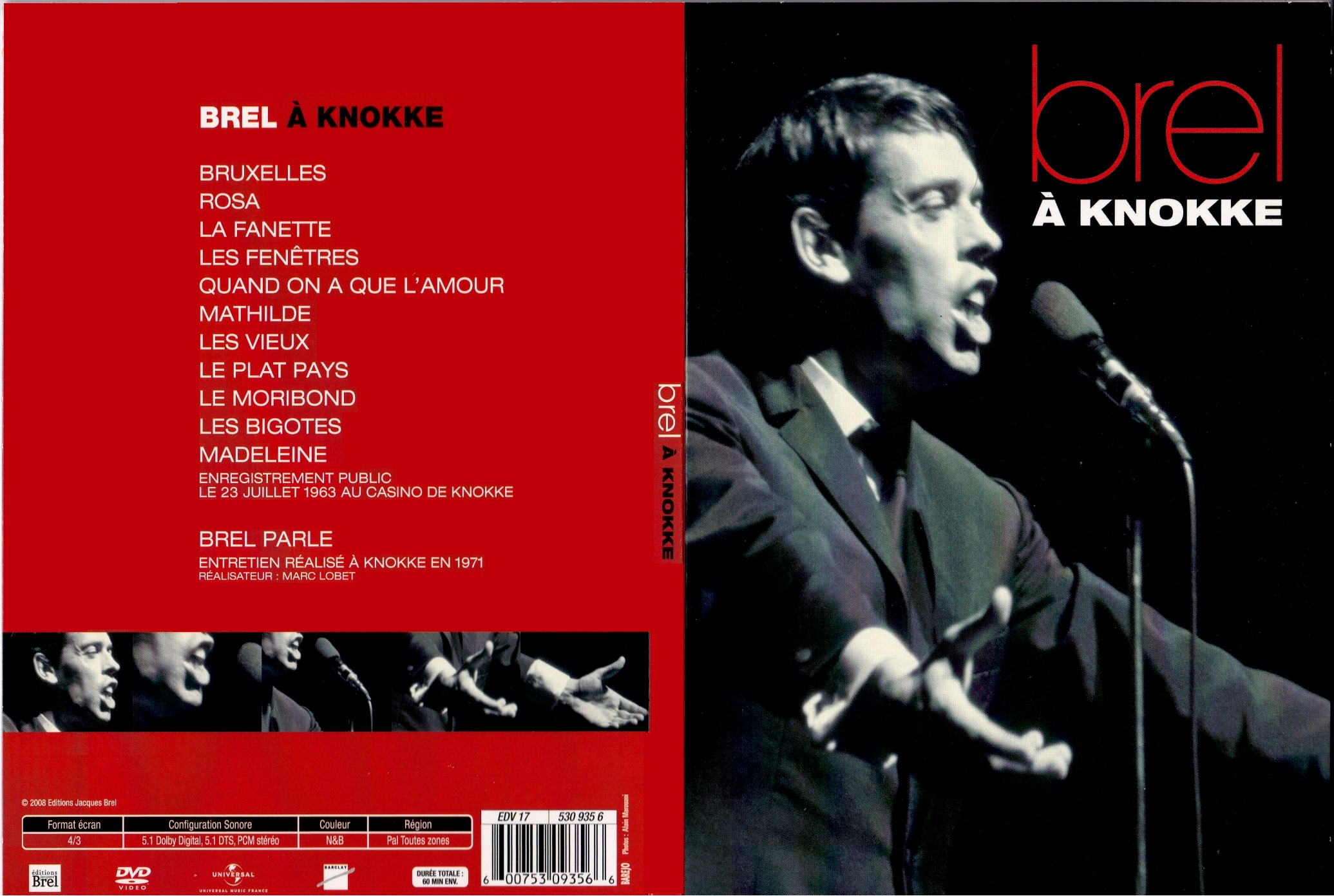 Jaquette DVD Jacques Brel  Knokkke