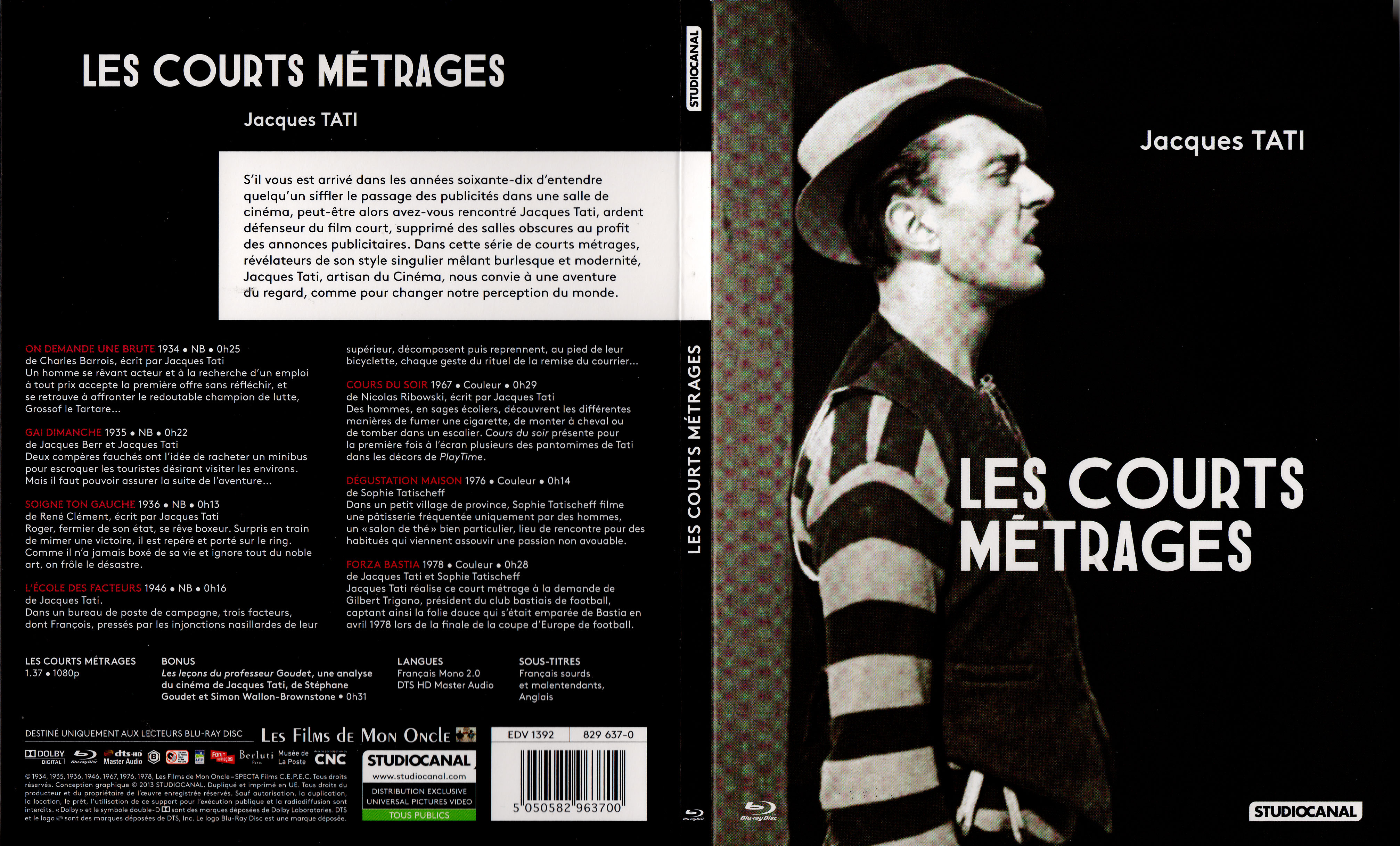 Jaquette DVD Jacques Tati - Les courts mtrages (BLU-RAY)