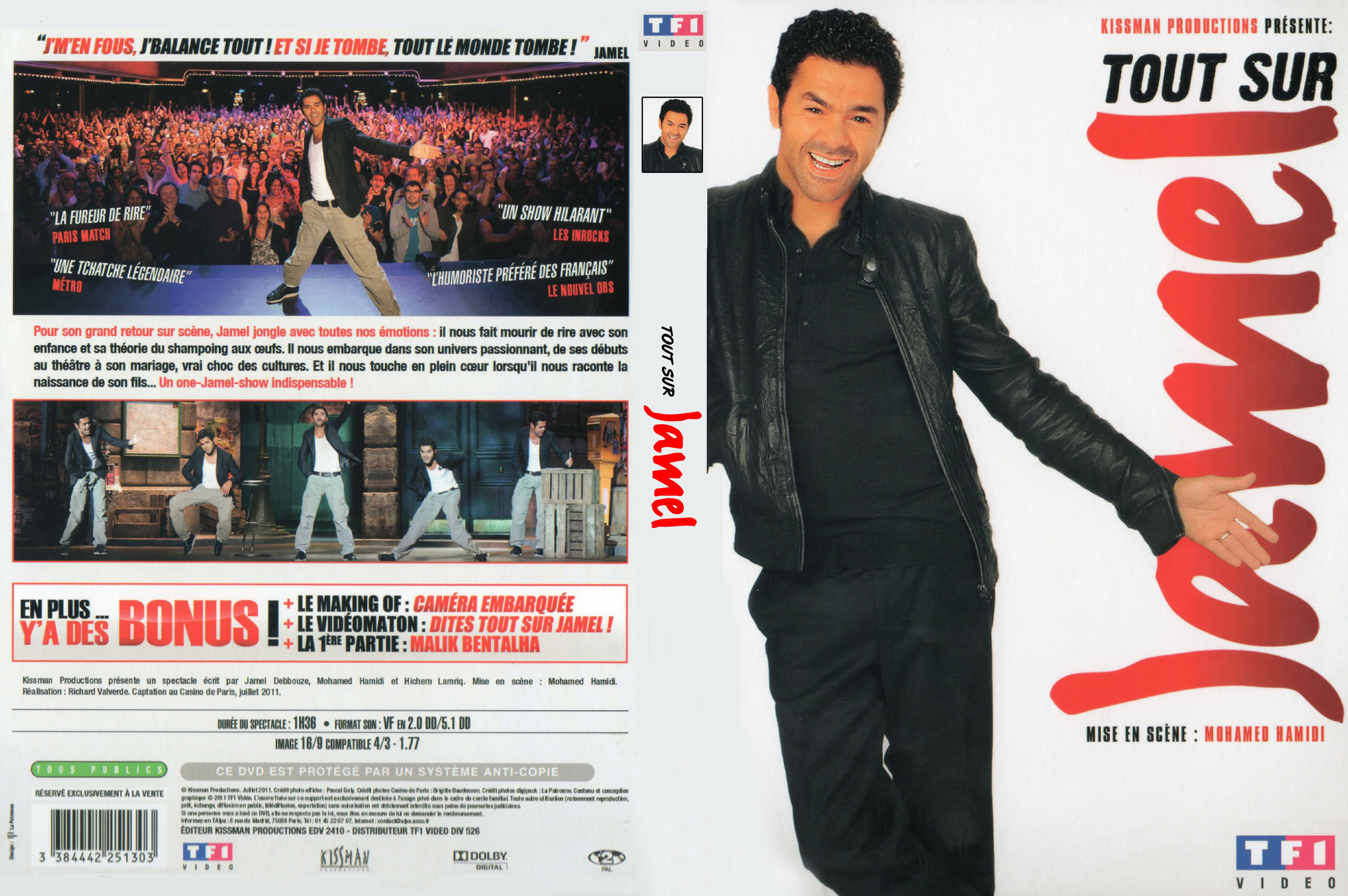 Jaquette DVD Jamel Debouze Tout sur Jamel custom