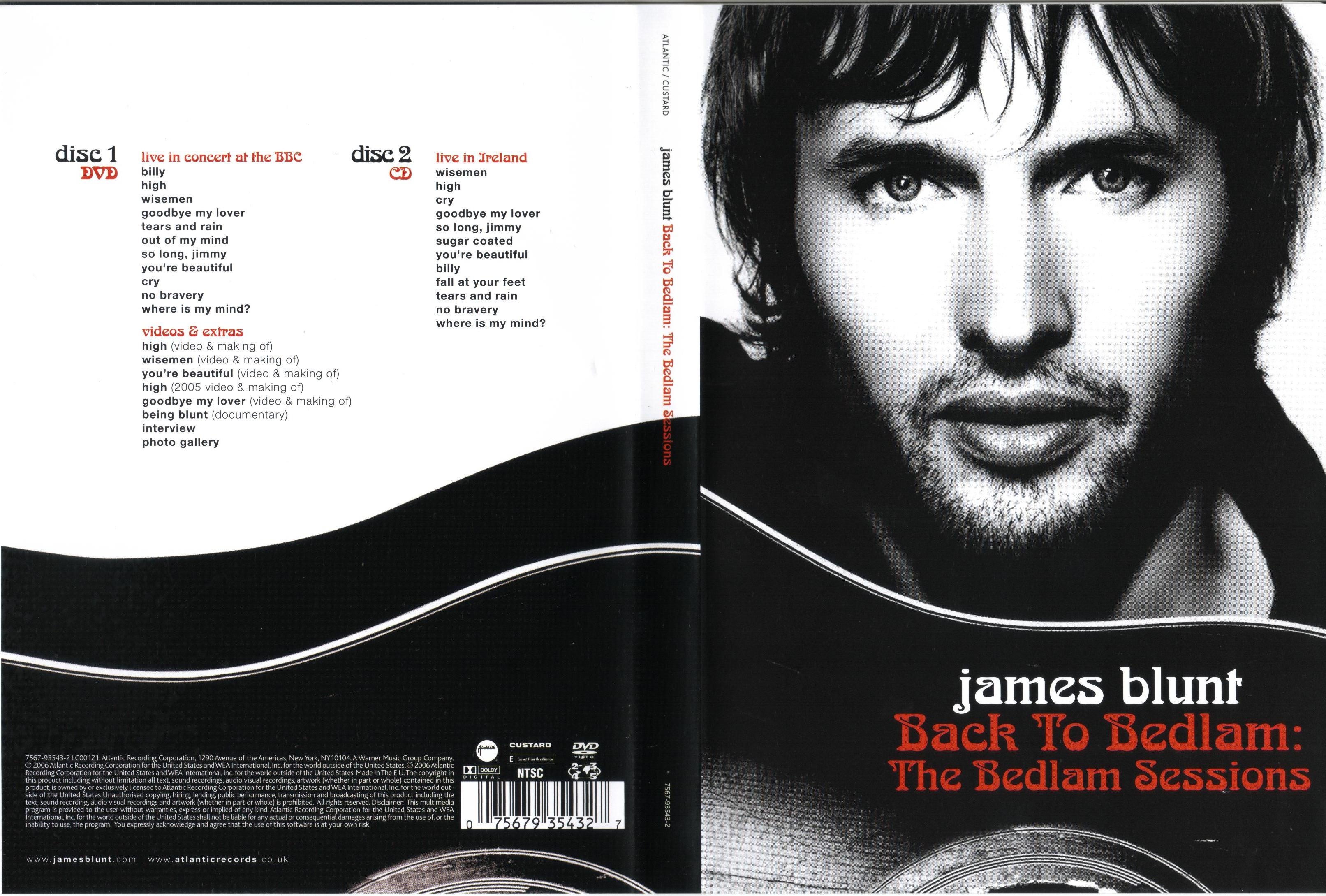 Jaquette DVD James Blunt - Back to Bedlam