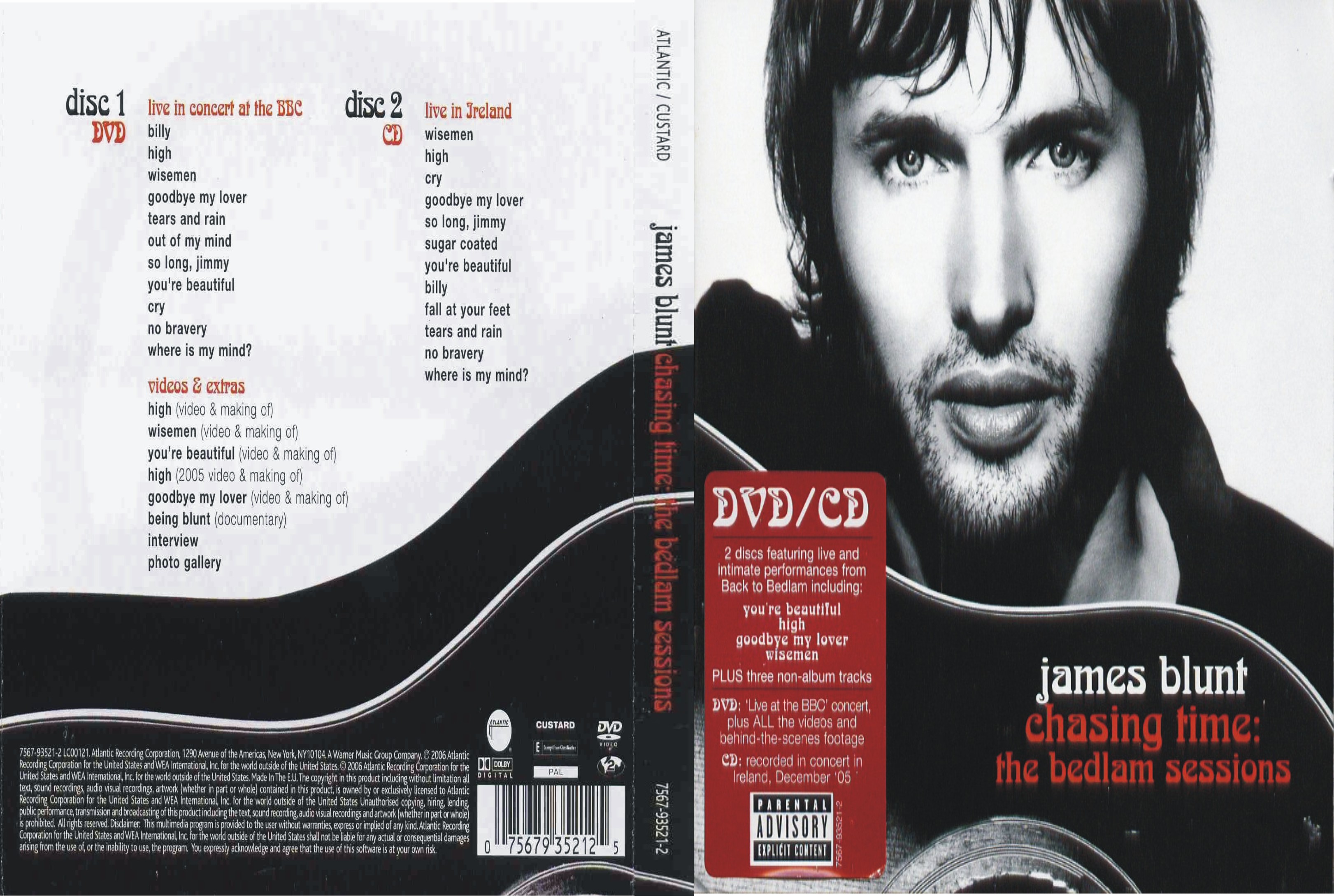 Jaquette DVD James Blunt - Chassing Time The Bedlam Sessions por longboard