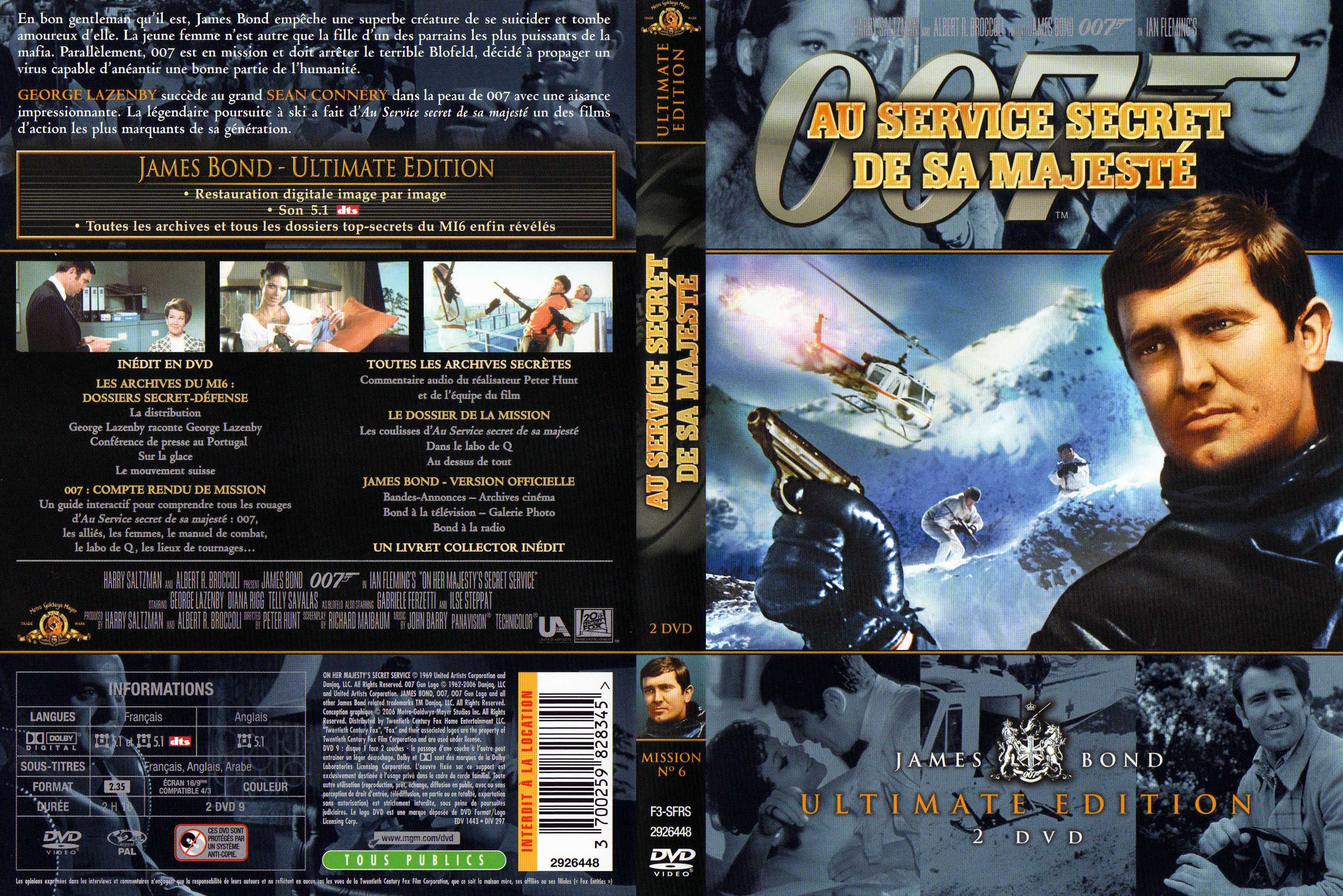 Jaquette DVD James Bond 007 Au service secret de sa majest Ultimate Edition