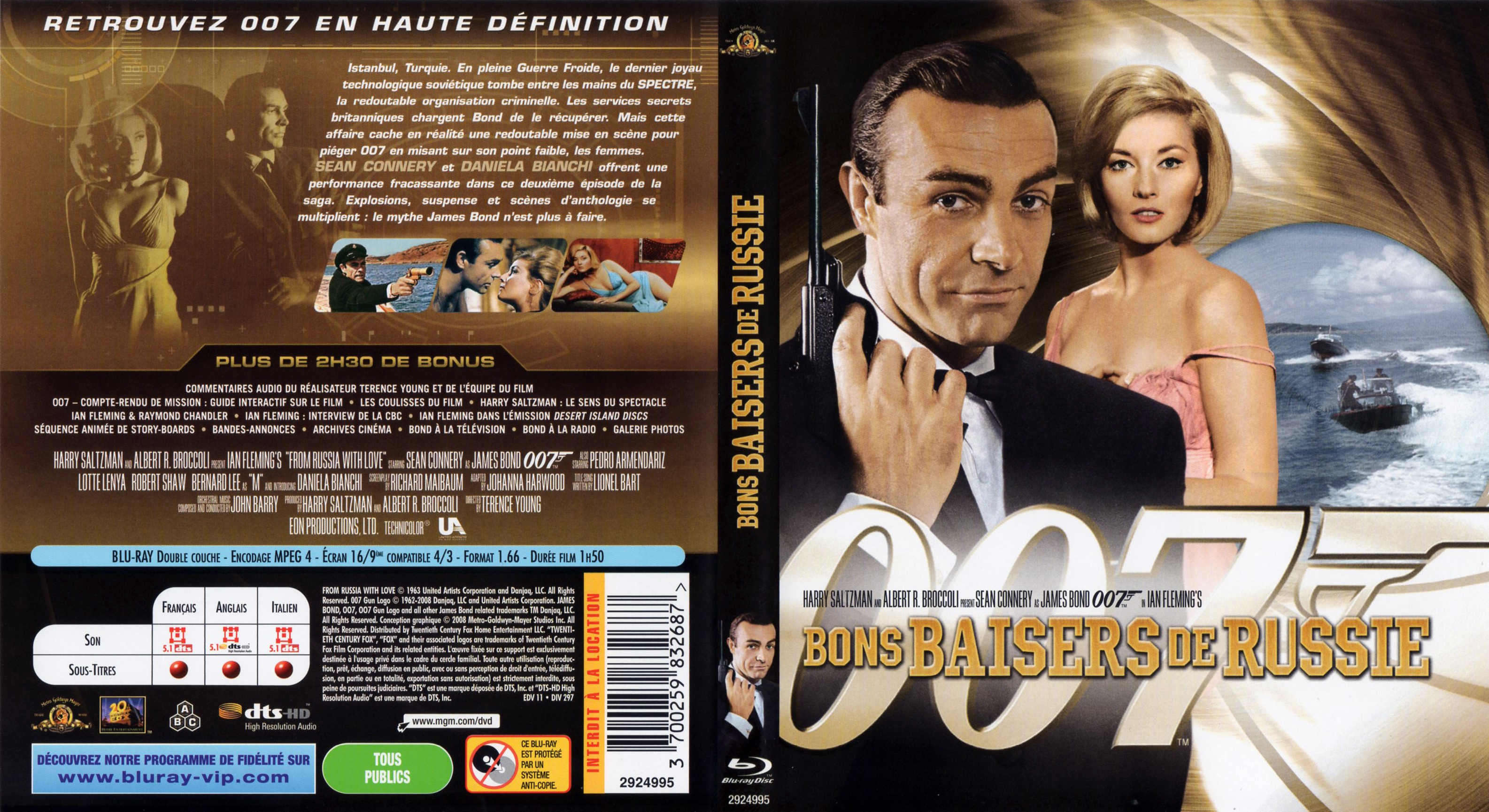 Jaquette DVD James Bond 007 Bons baisers de Russie (BLU-RAY)