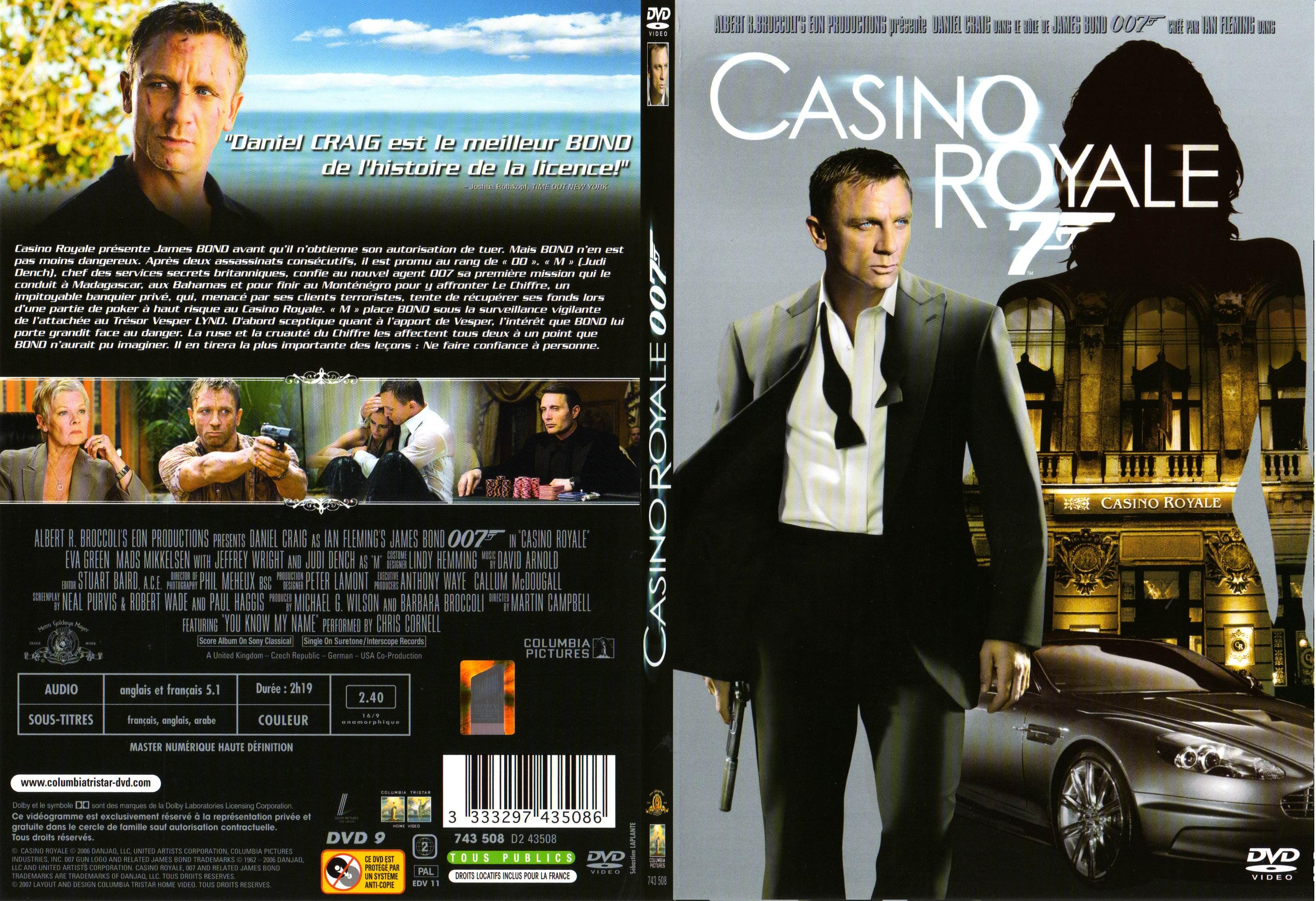Jaquette DVD James Bond 007 Casino royale - SLIM