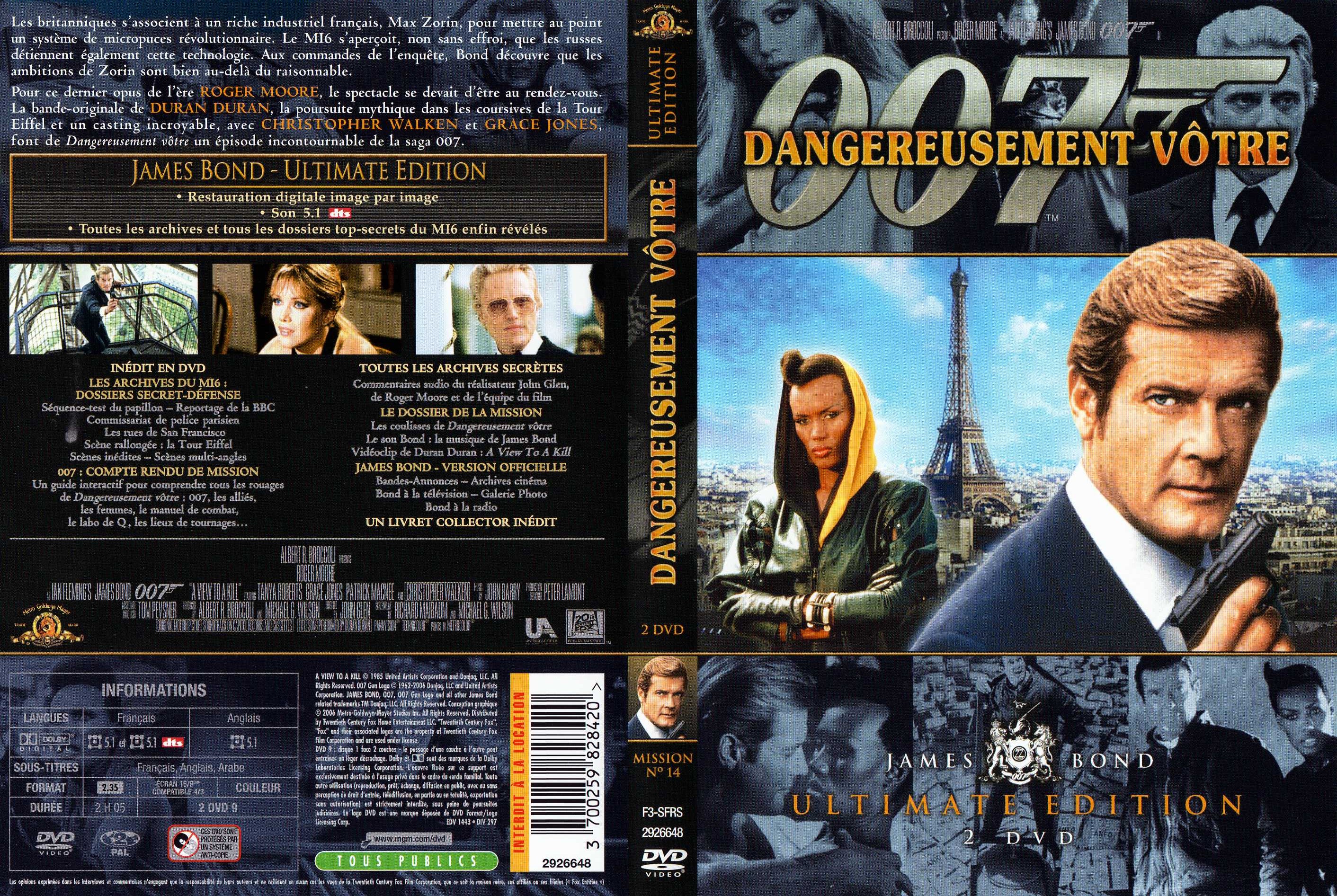 Jaquette DVD James Bond 007 Dangereusement votre Ultimate Edition