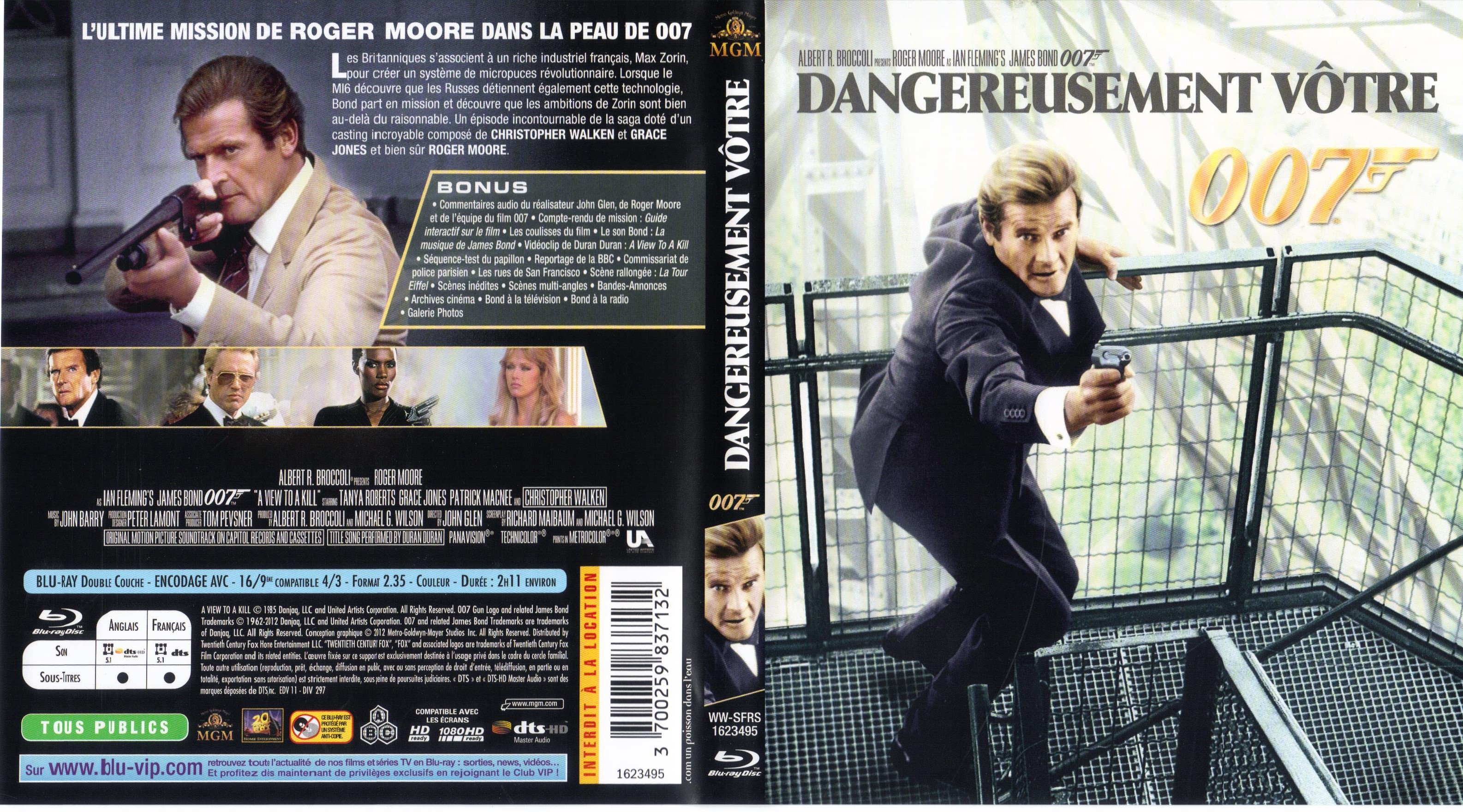 Jaquette DVD James Bond 007 Dangereusement votre (BLU-RAY)