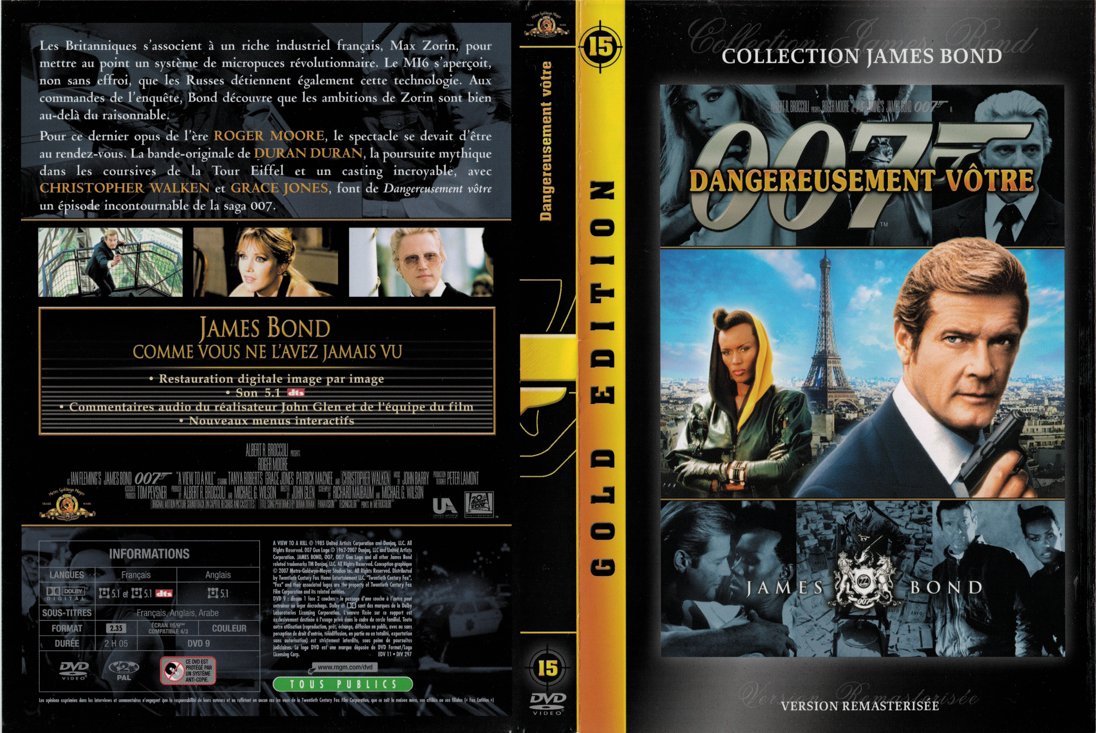Jaquette DVD James Bond 007 Dangereusement votre v3