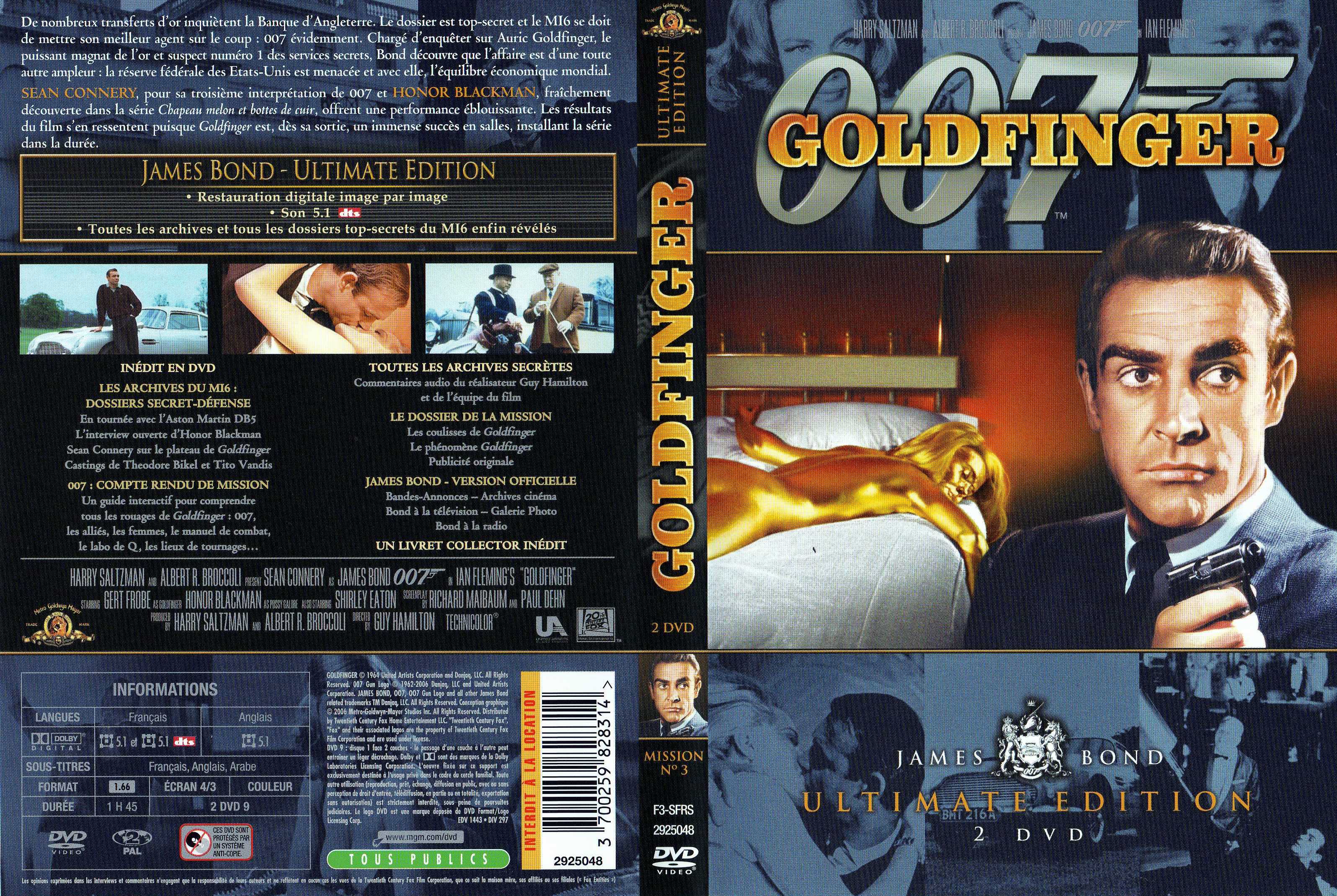 Jaquette DVD James Bond 007 Goldfinger Ultimate Edition