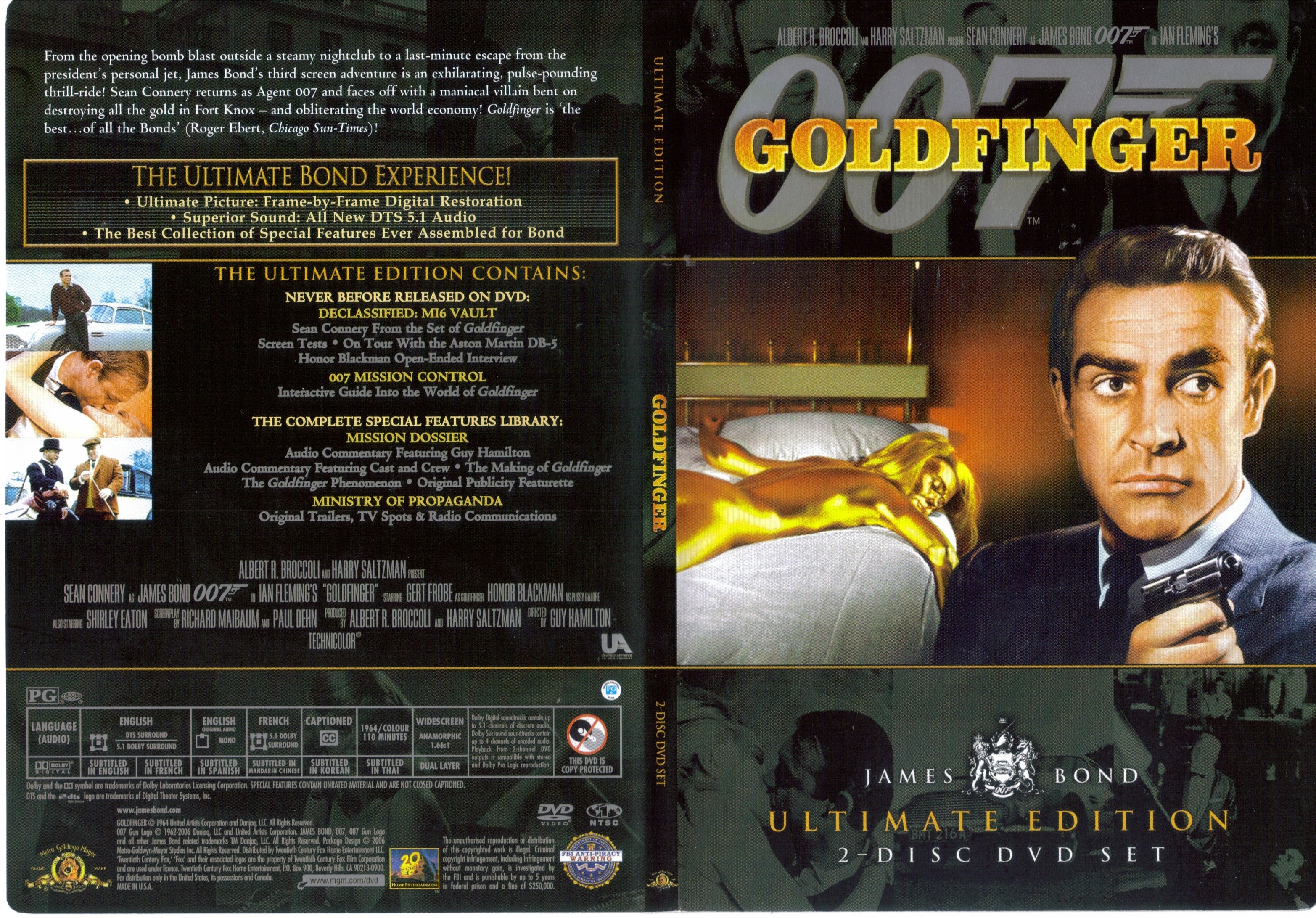Jaquette DVD James Bond 007 Goldfinger Ultimate Edition - SLIM (Canadienne)