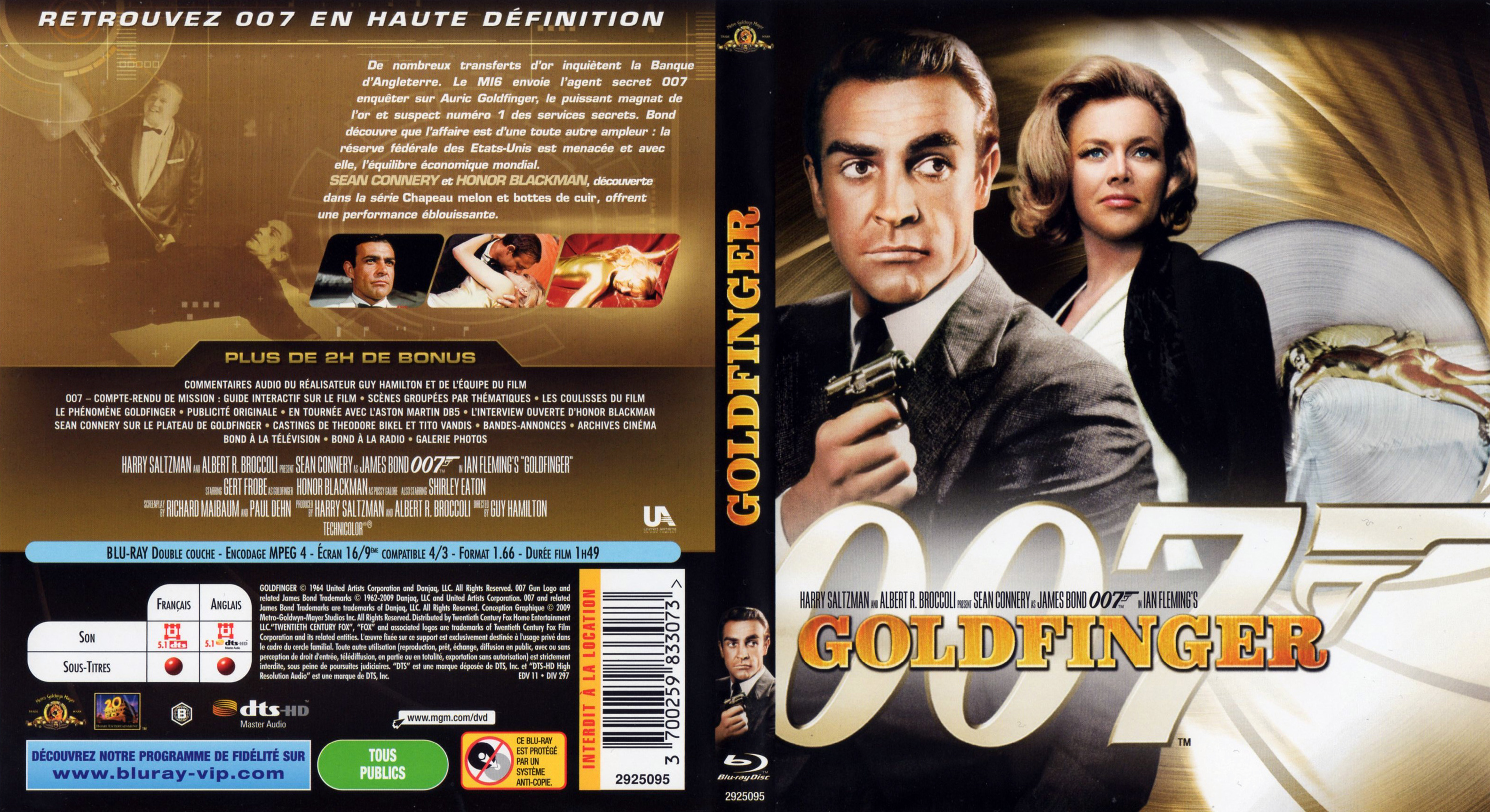 Jaquette DVD de James Bond 007 Goldfinger (BLU-RAY) - Cinéma Passion
