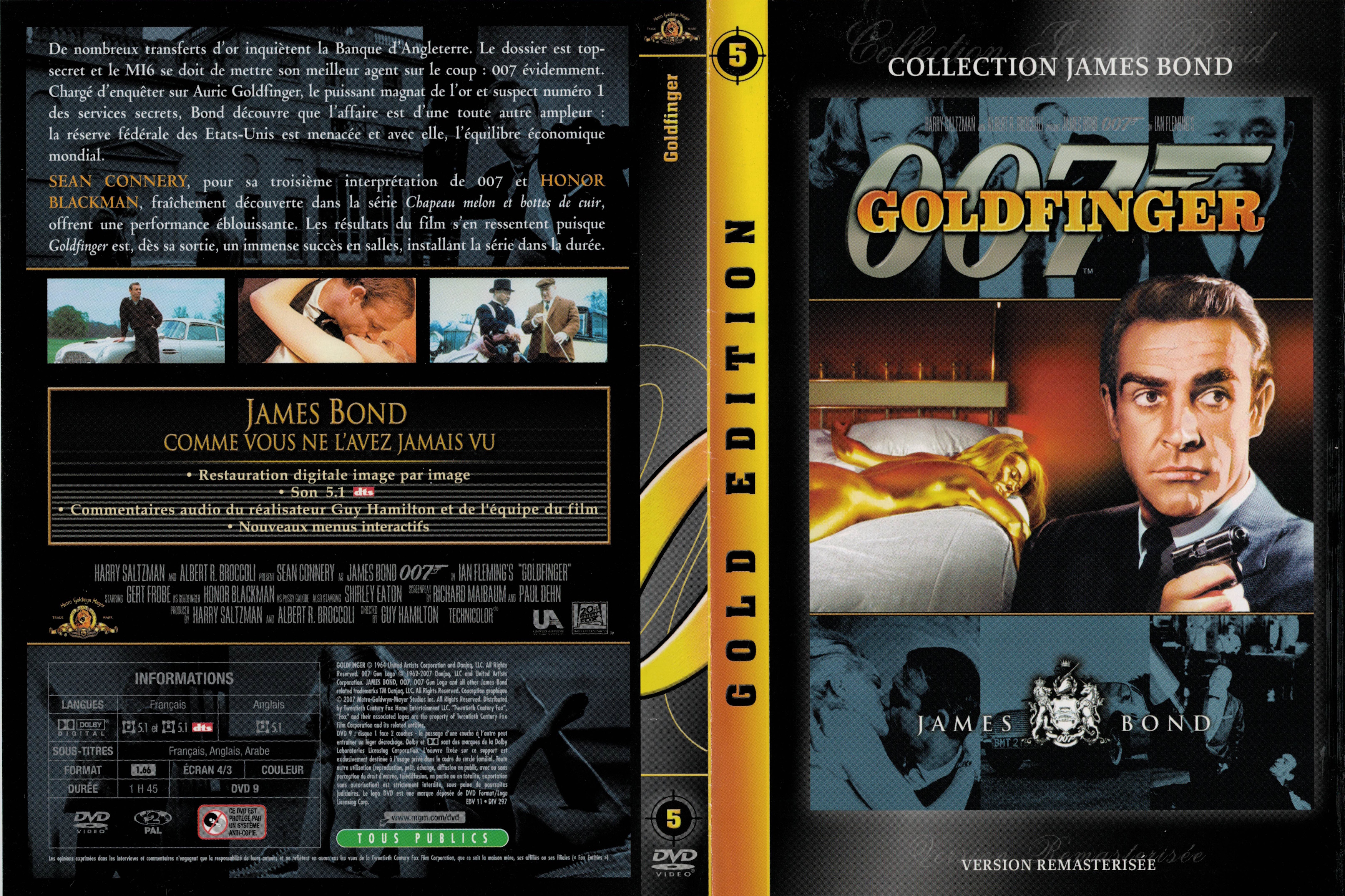 Jaquette DVD James Bond 007 Goldfinger v3