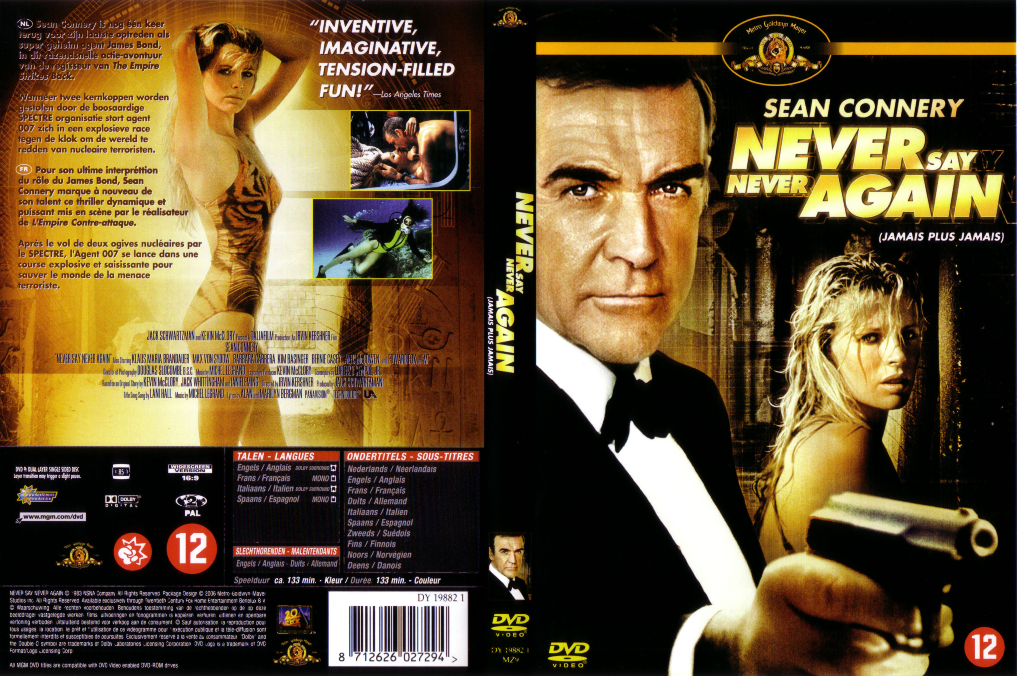 Jaquette DVD James Bond 007 Jamais plus jamais v2