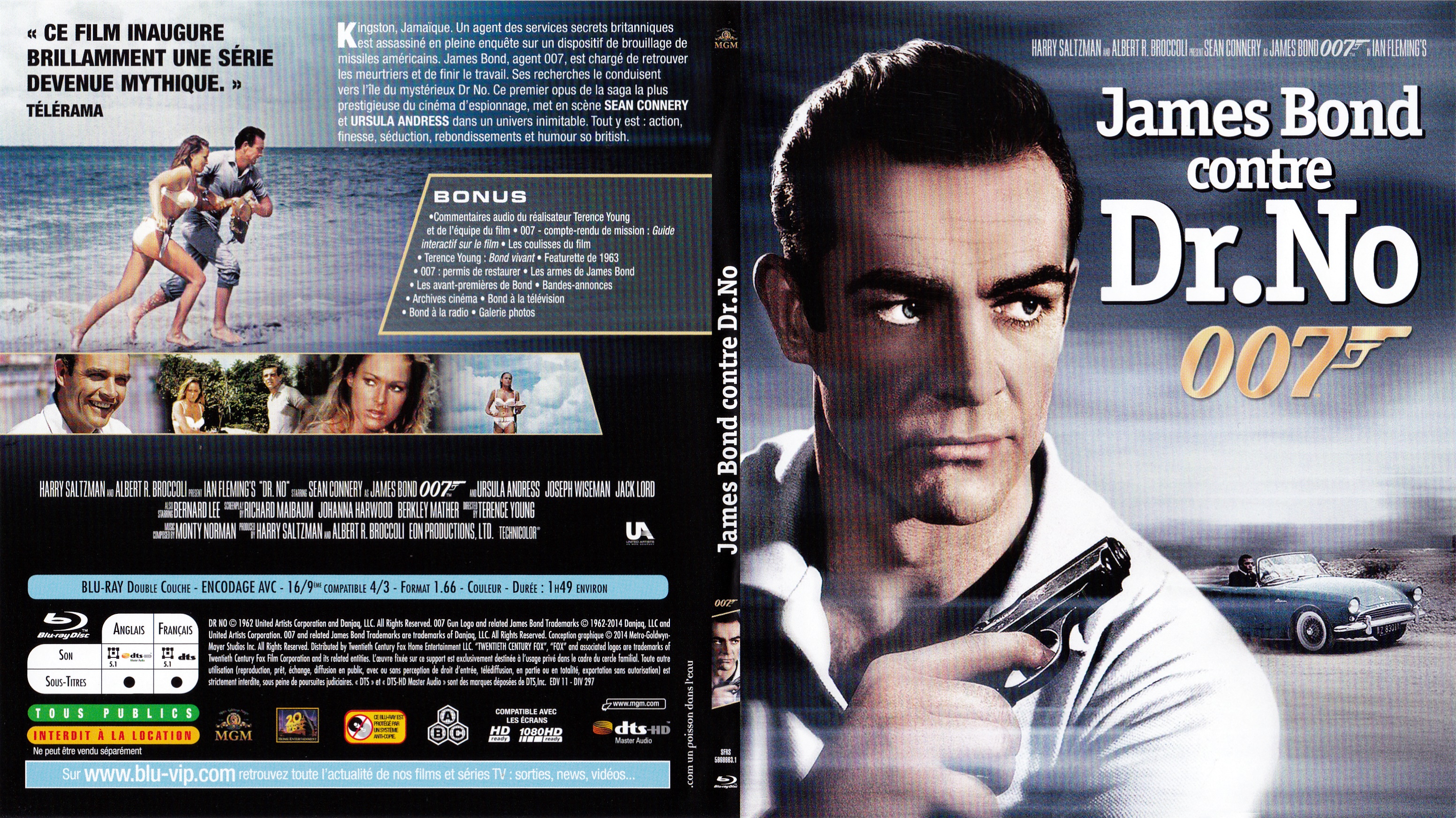 Jaquette DVD James Bond 007 James bond contre docteur No (BLU-RAY) v2