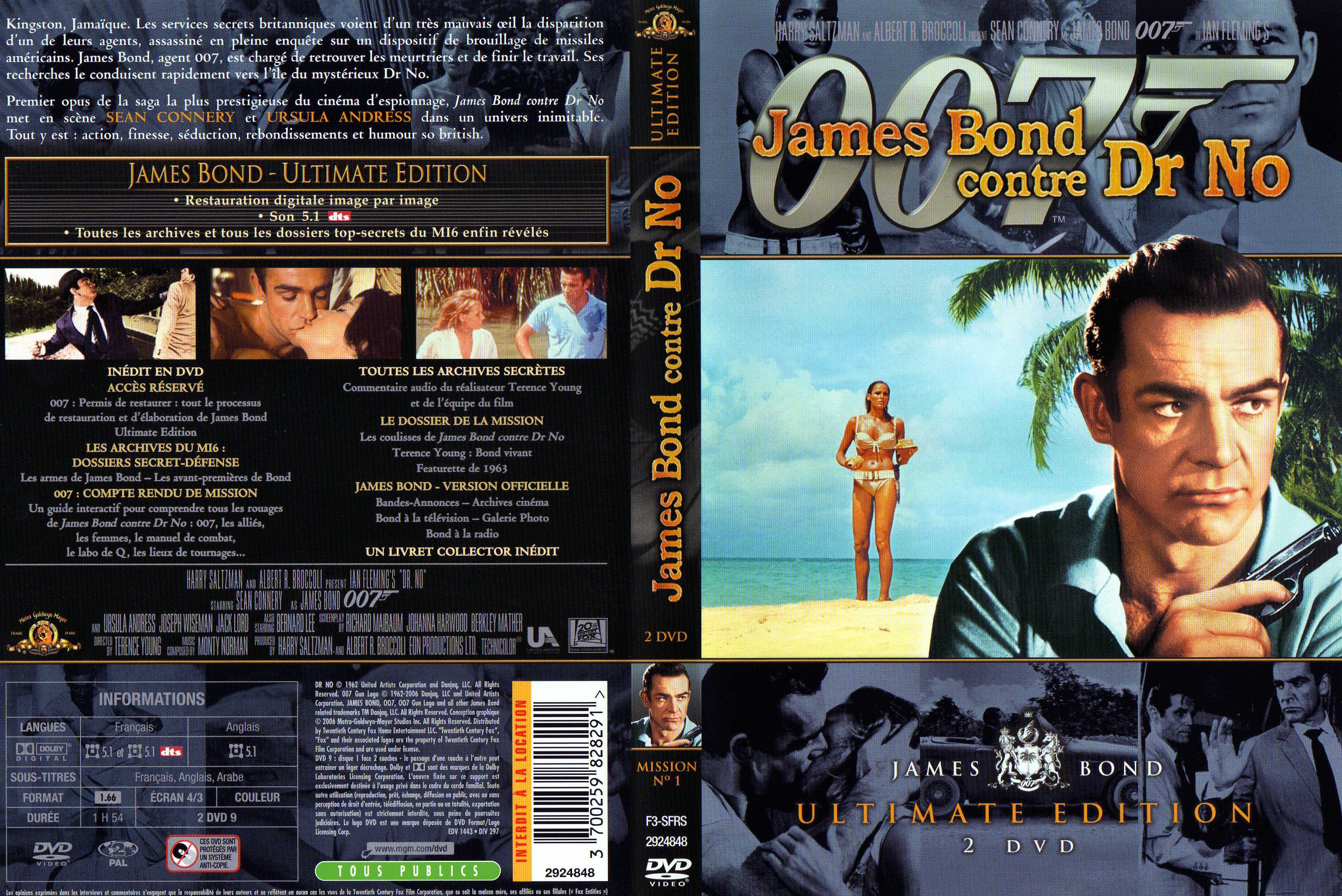 Jaquette DVD James Bond 007 James bond contre docteur No Ultimate Edition