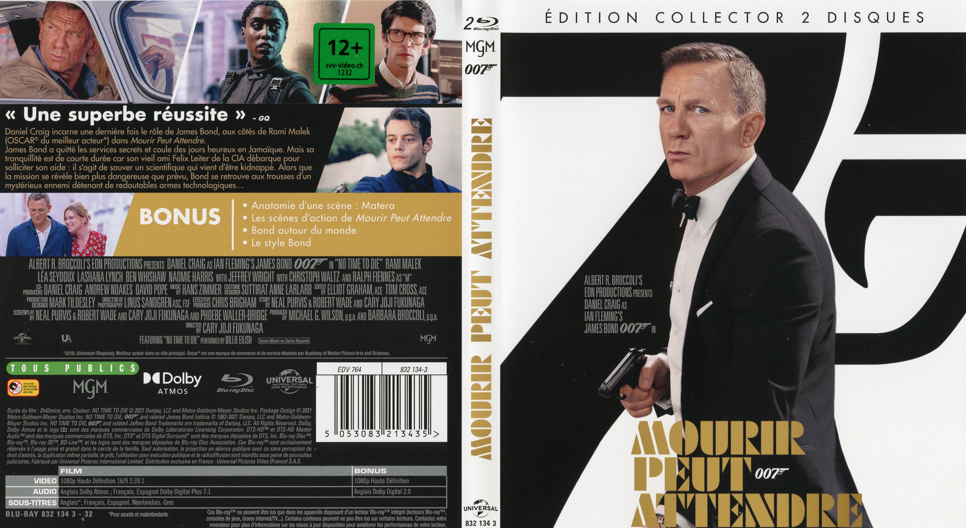 Jaquette DVD James Bond 007 Mourir peut attendre (BLU-RAY) 