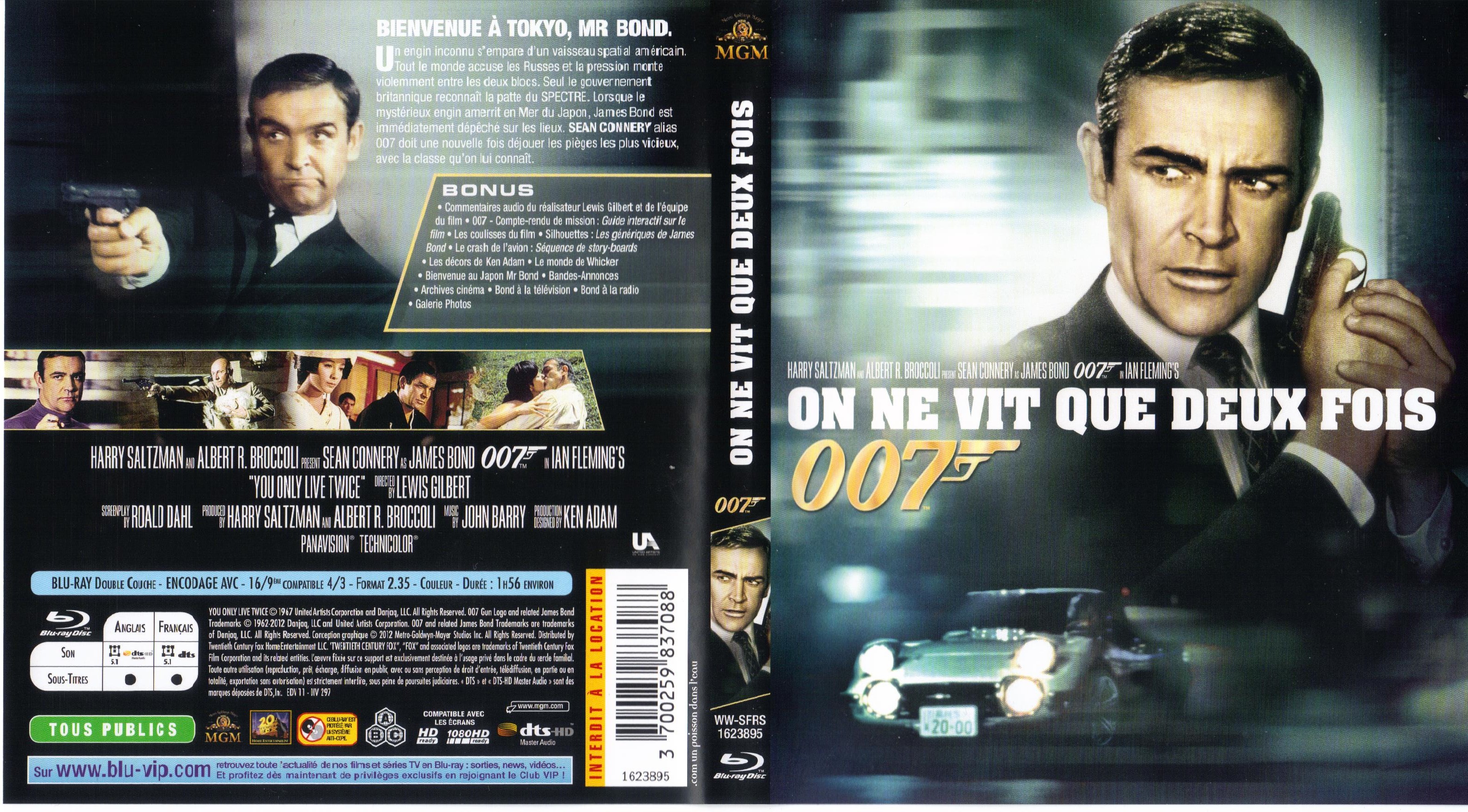 Jaquette DVD James Bond 007 On ne vit que 2 fois (BLU-RAY)