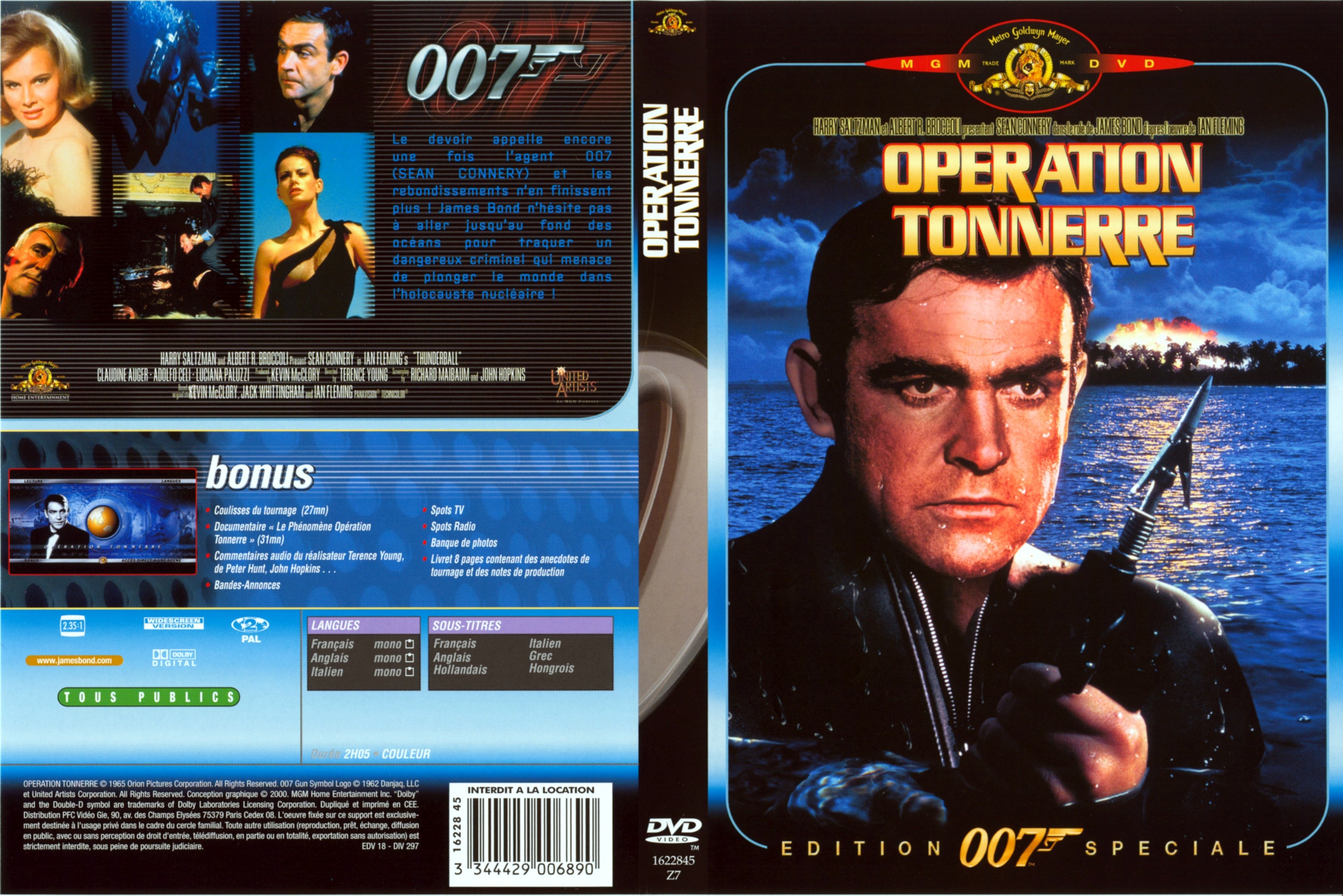Jaquette DVD James Bond 007 Opration tonnerre