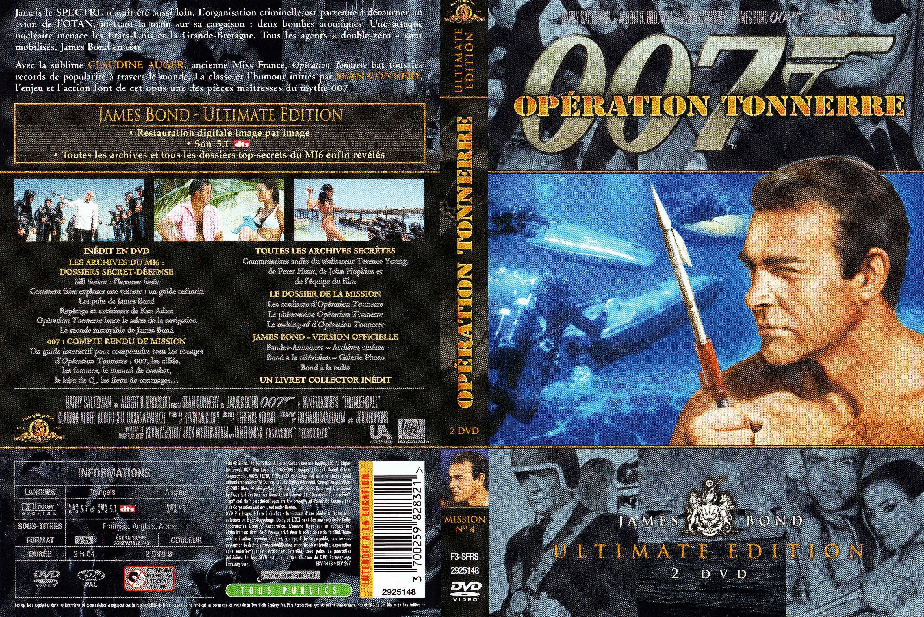 Jaquette DVD James Bond 007 Opration tonnerre Ultimate Edition