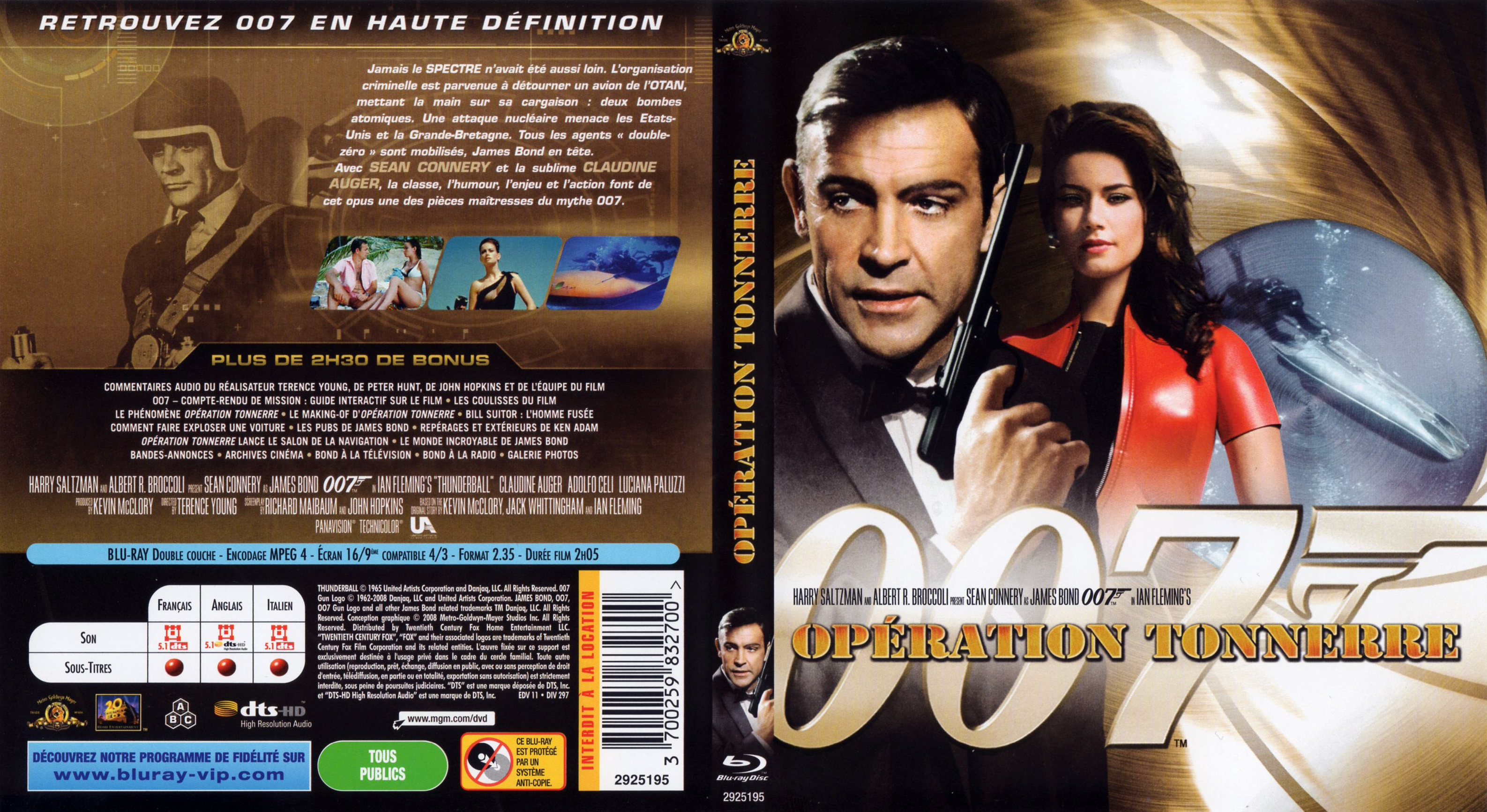 Jaquette DVD James Bond 007 Opration tonnerre (BLU-RAY)