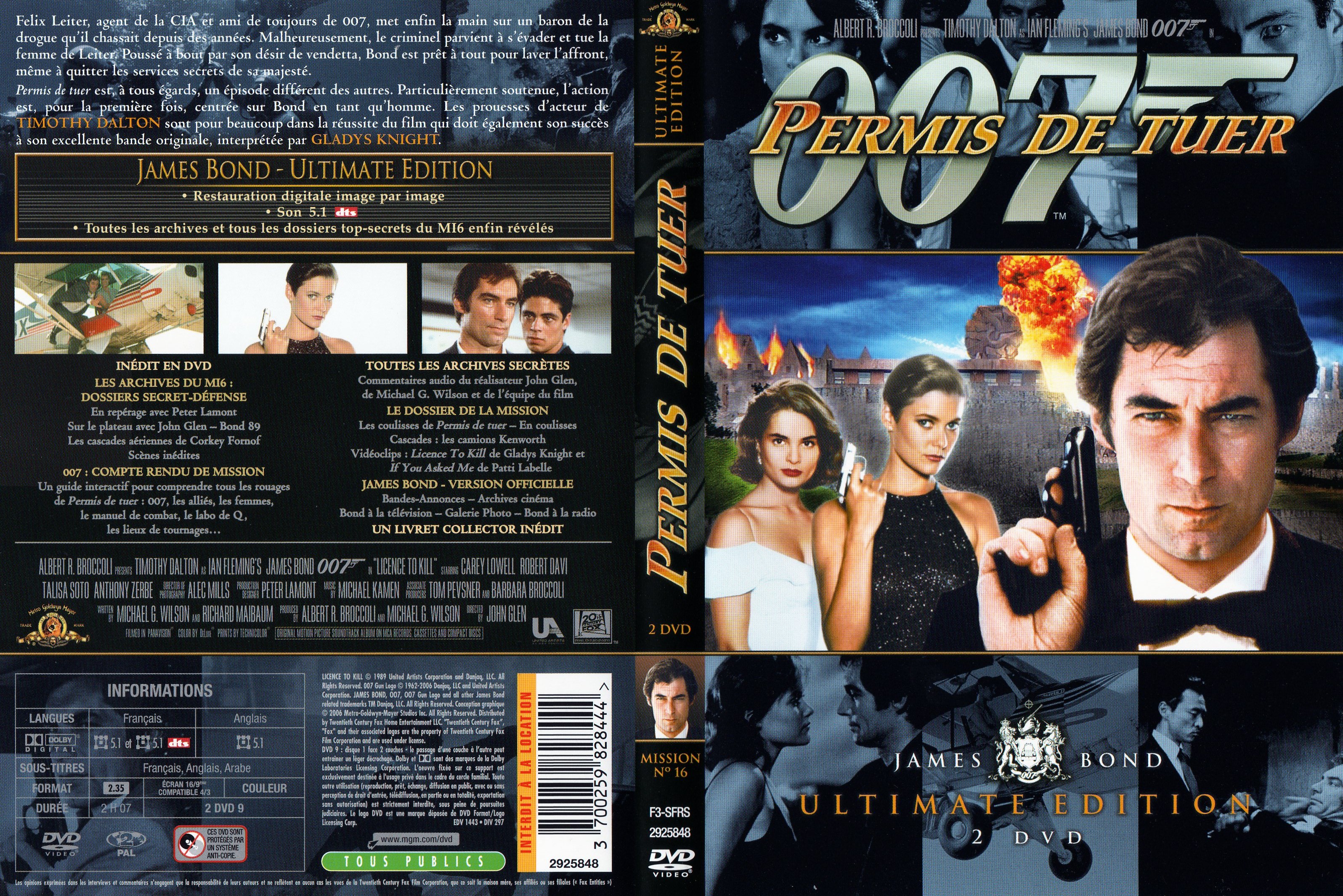 Jaquette DVD James Bond 007 Permis de tuer Ultimate Edition