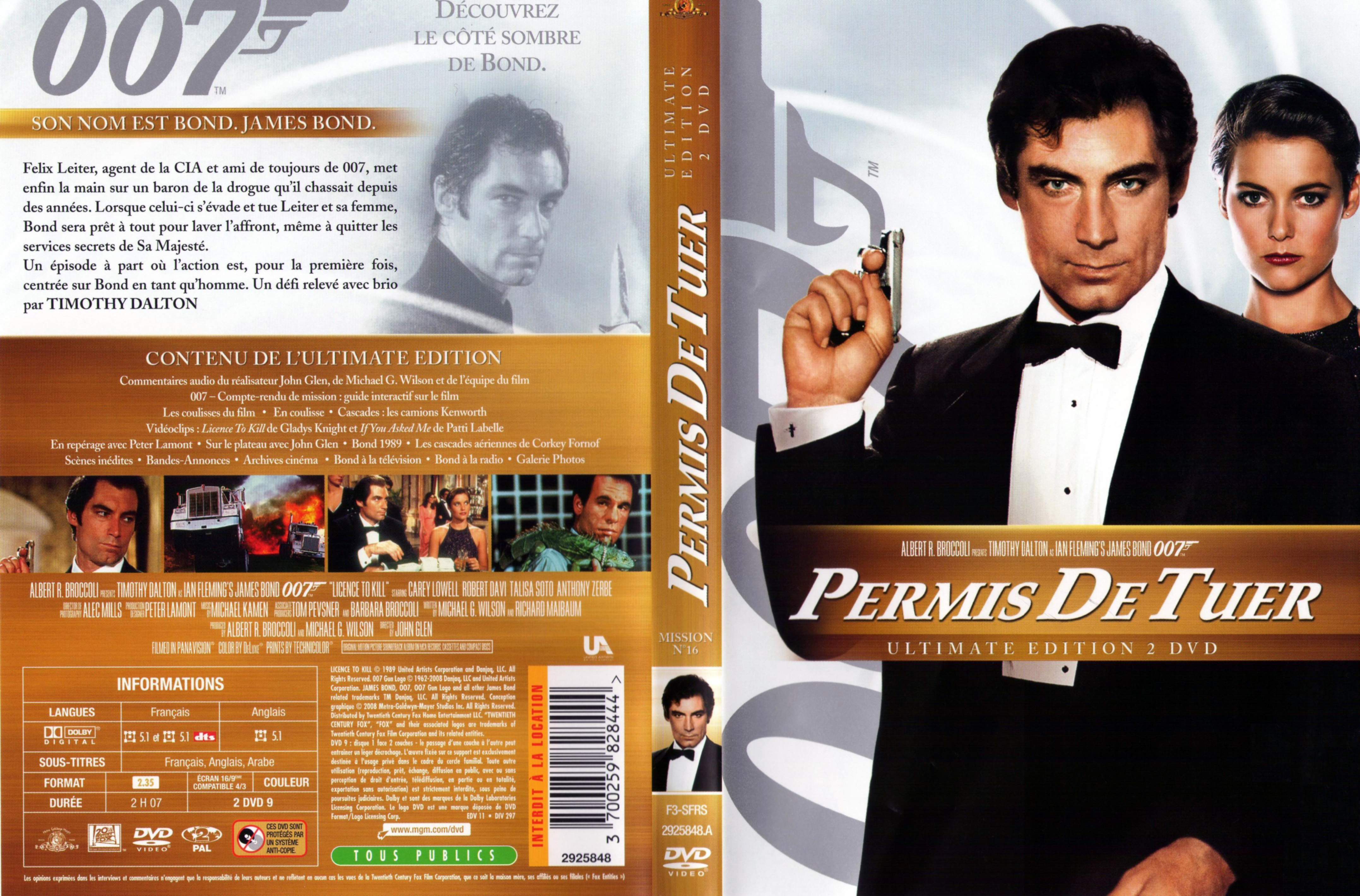 Jaquette DVD James Bond 007 Permis de tuer Ultimate Edition v2