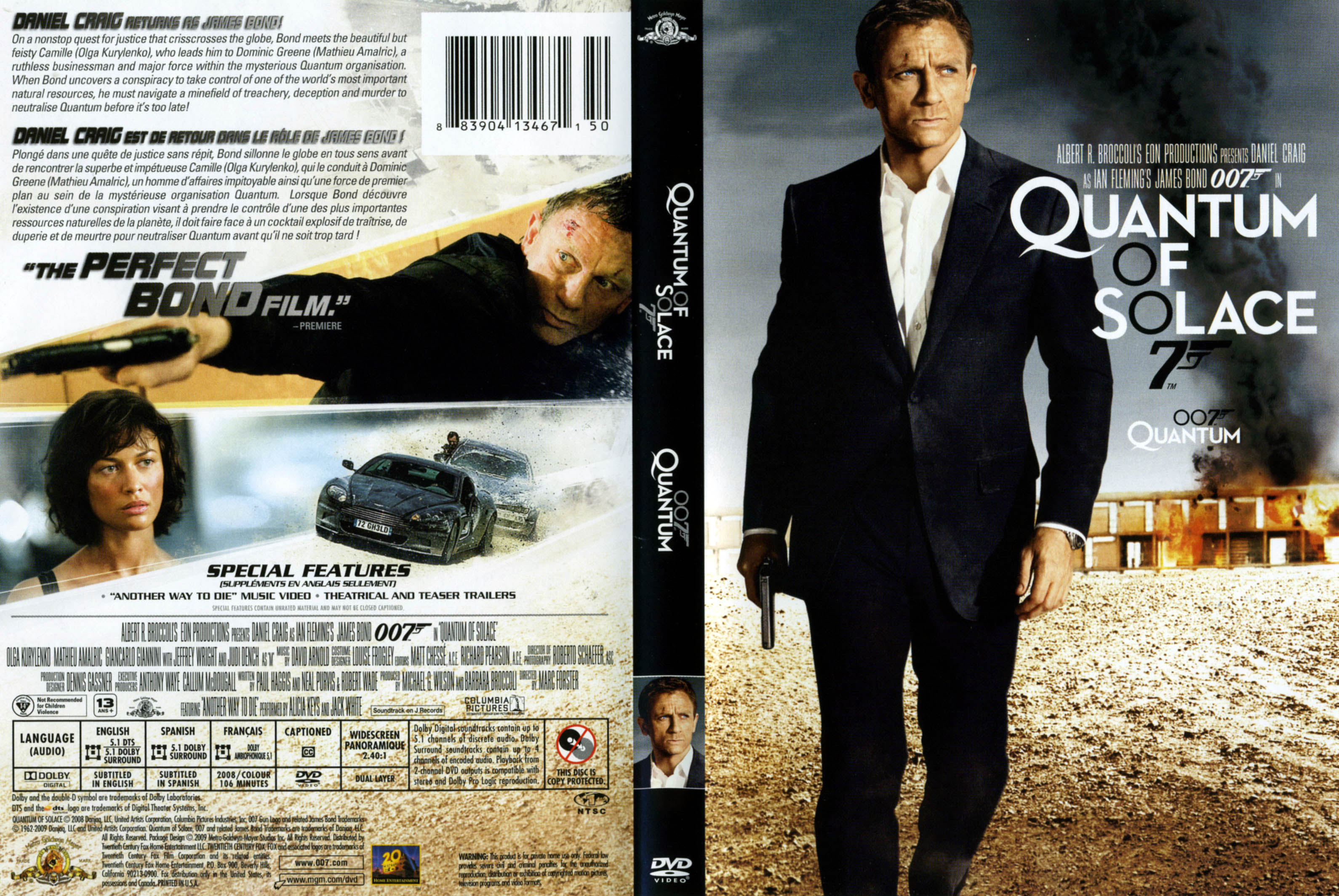 Jaquette DVD James Bond 007 Quantum of solace Zone 1