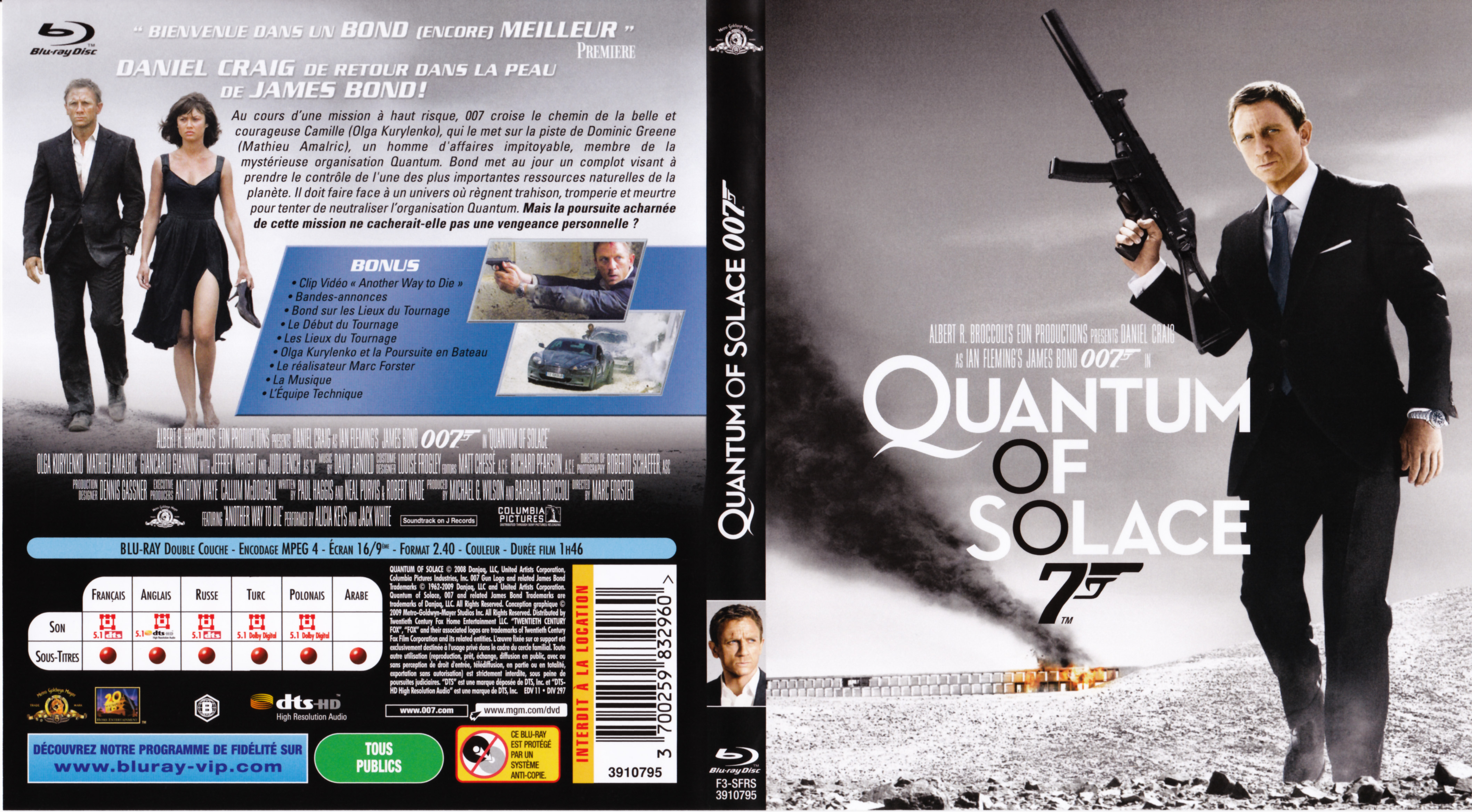 Jaquette DVD James Bond 007 Quantum of solace (BLU-RAY)