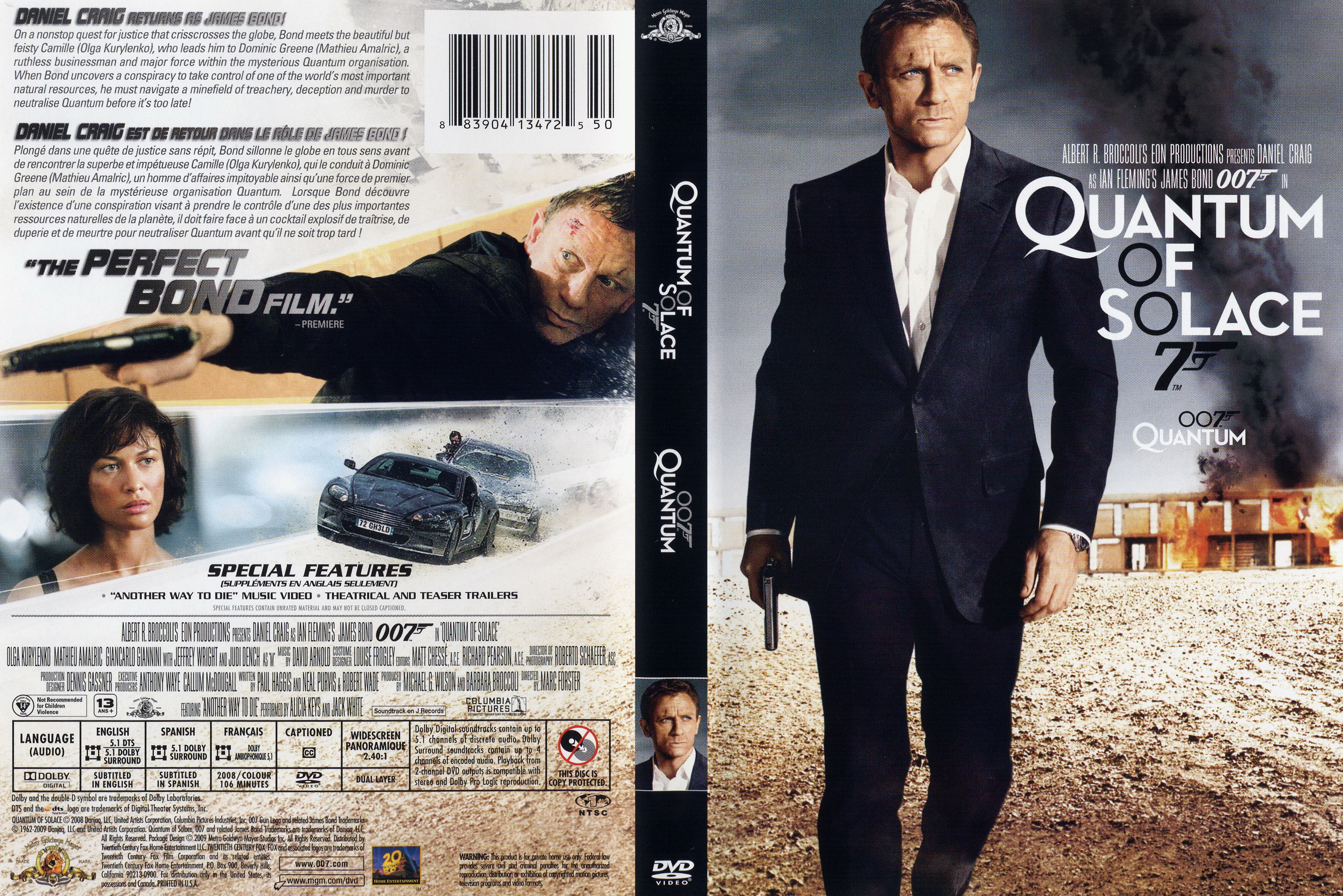 Jaquette DVD James Bond 007 Quantum of solace (Canadienne)
