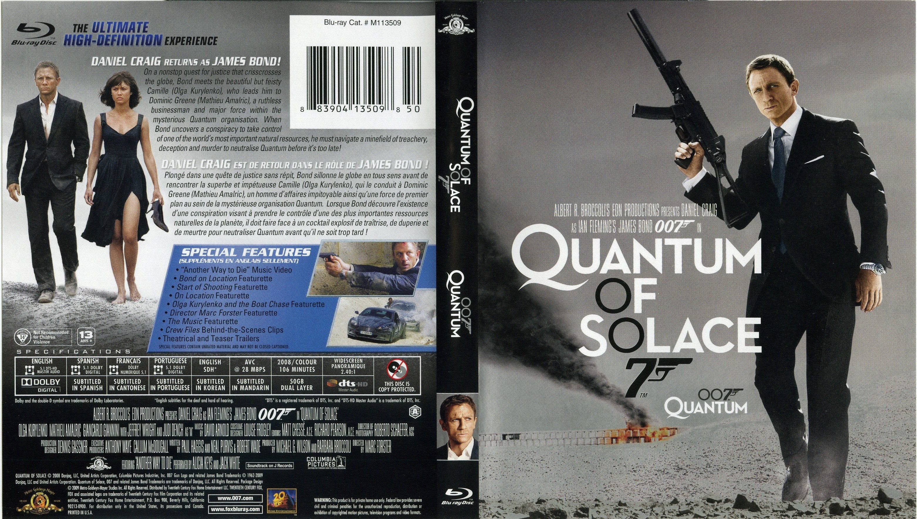 Jaquette DVD James Bond 007 Quantum of solace (Canadienne) (BLU-RAY)