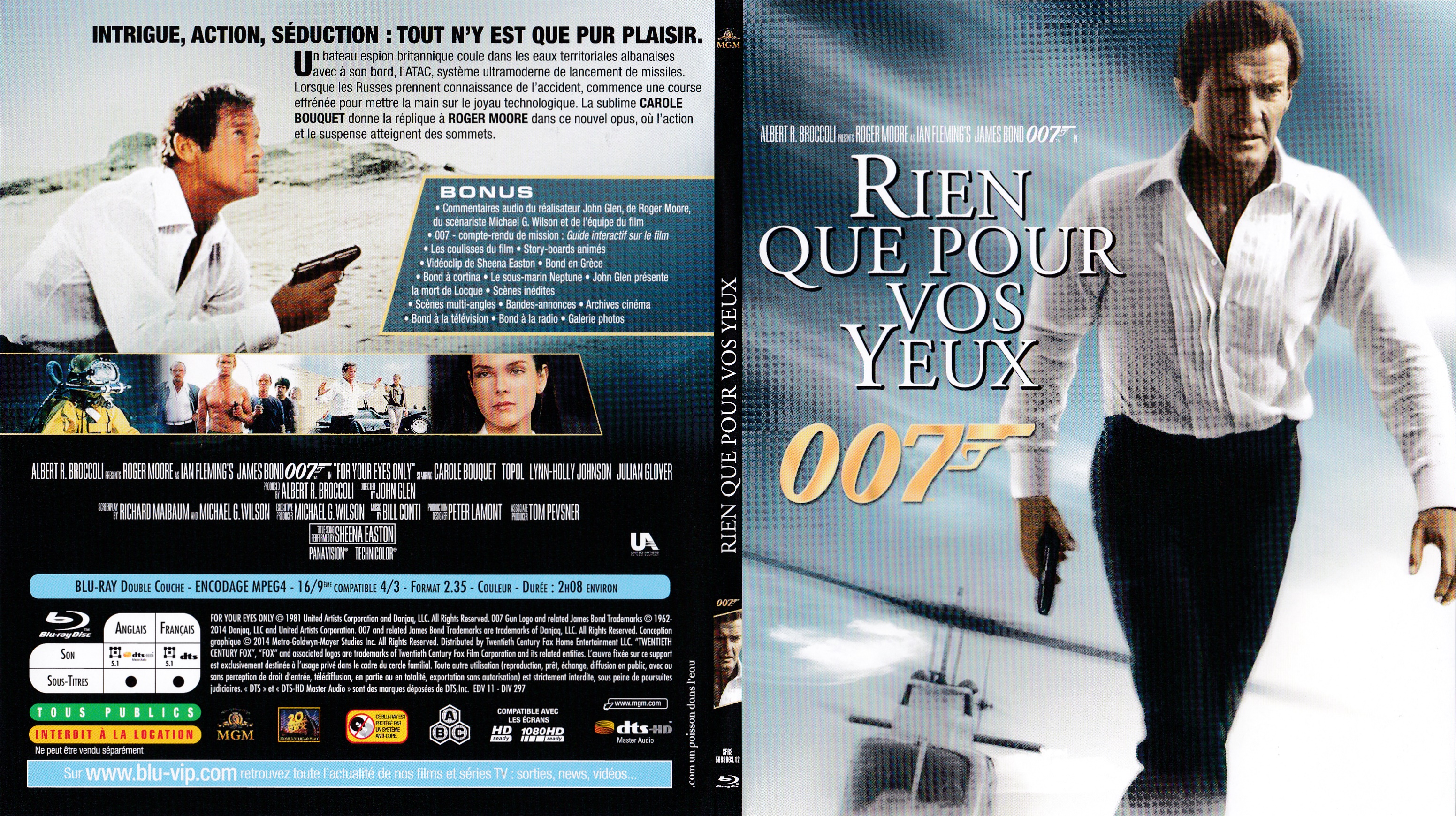 Jaquette DVD James Bond 007 Rien que pour vos yeux (BLU-RAY) v2