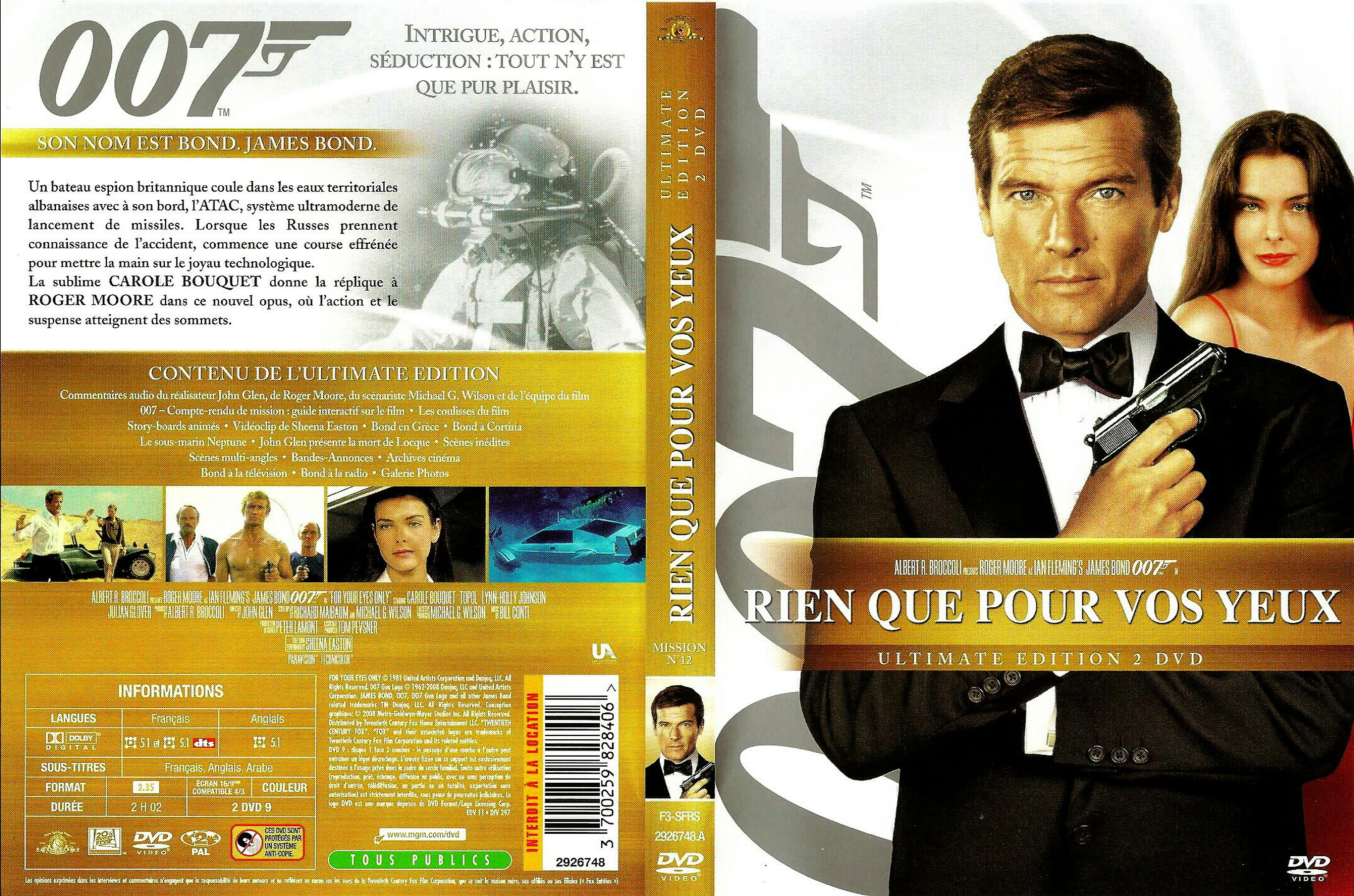 Jaquette DVD James Bond 007 Rien que pour vos yeux v3