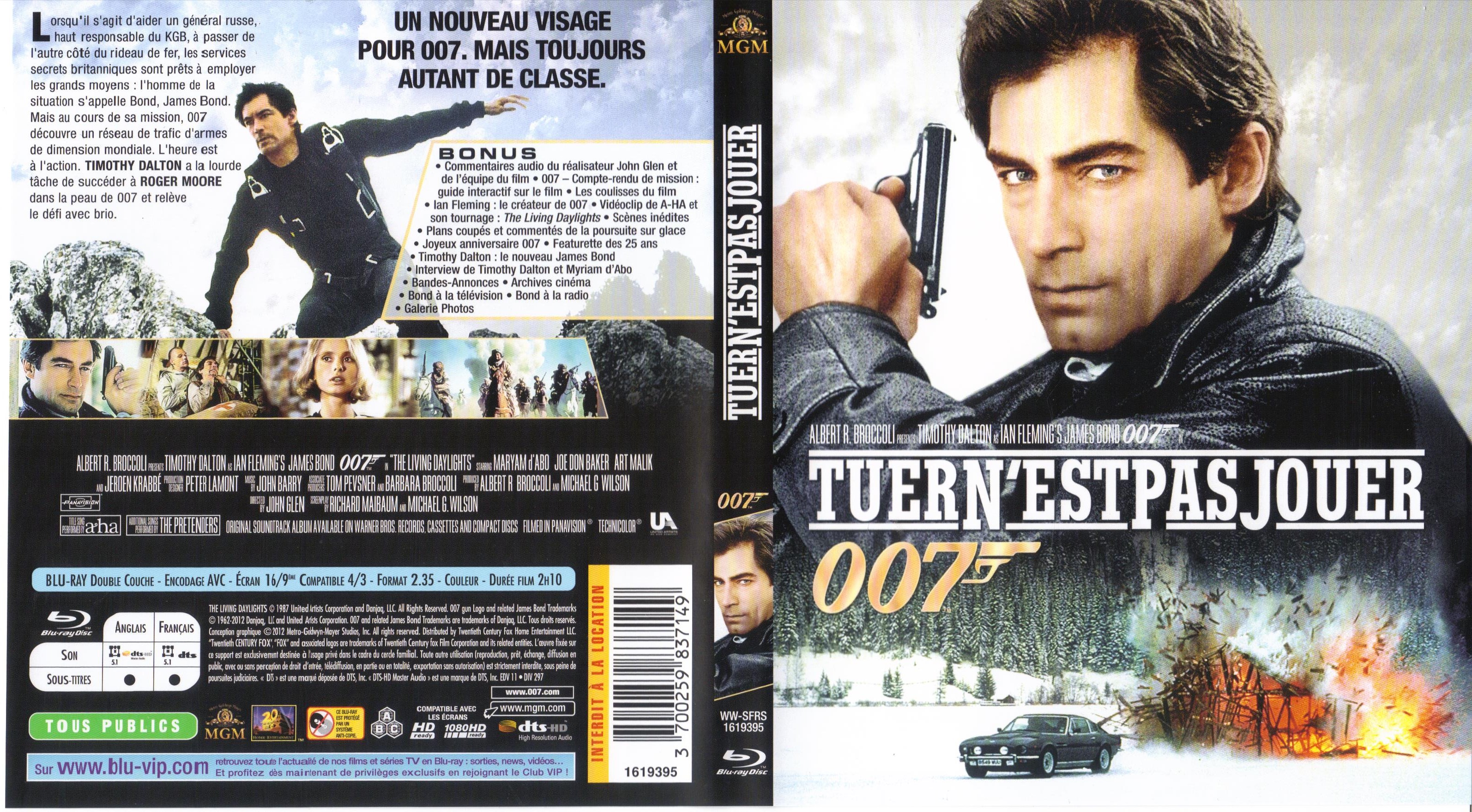 Jaquette DVD de James Bond 007 Tuer n'est pas jouer (BLU-RAY) - Cinéma - James Bond Tuer N Est Pas Jouer