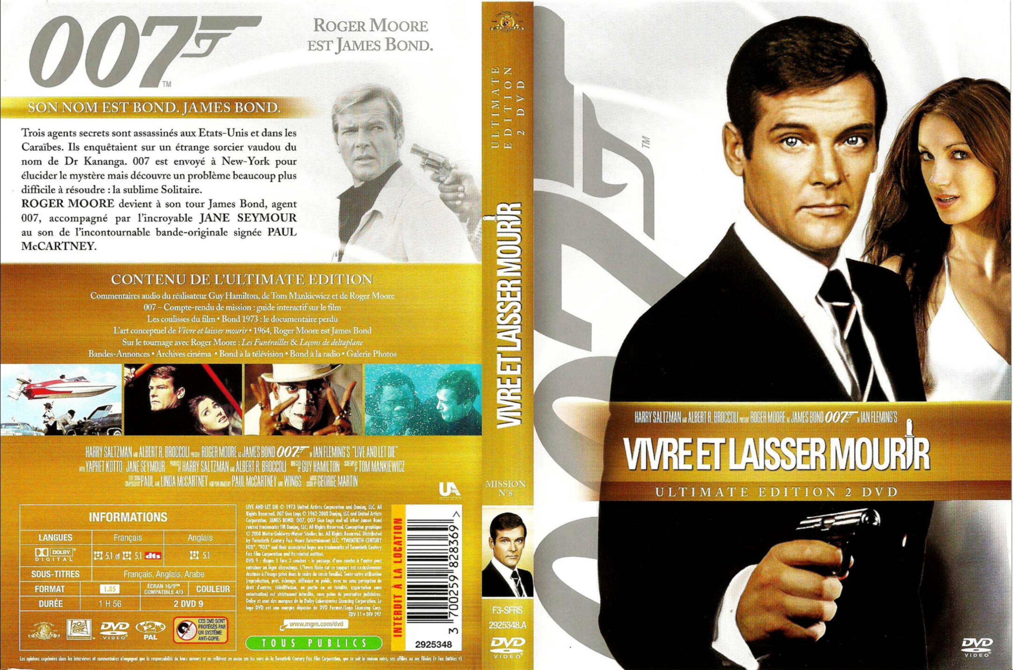 Jaquette DVD James Bond 007 Vivre et laisser mourir v2