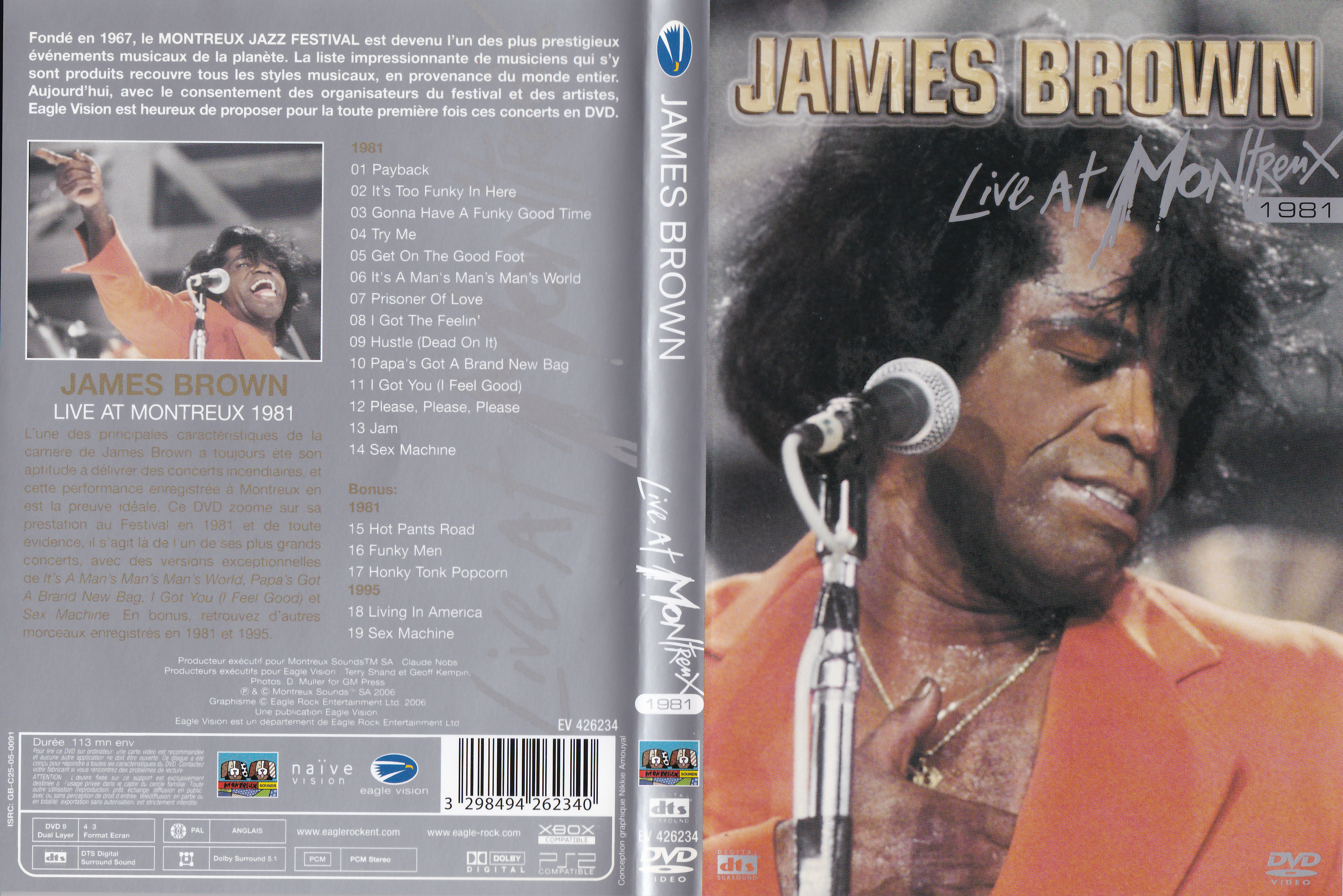Jaquette DVD James Brown live at Montreux 