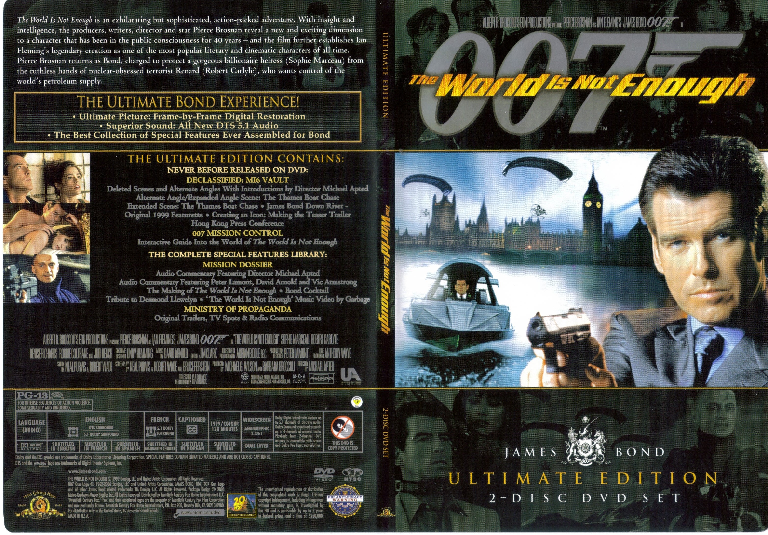 Jaquette DVD James bond 007 Le monde ne suffit pas Ultimate Edition - SLIM (Canadienne)