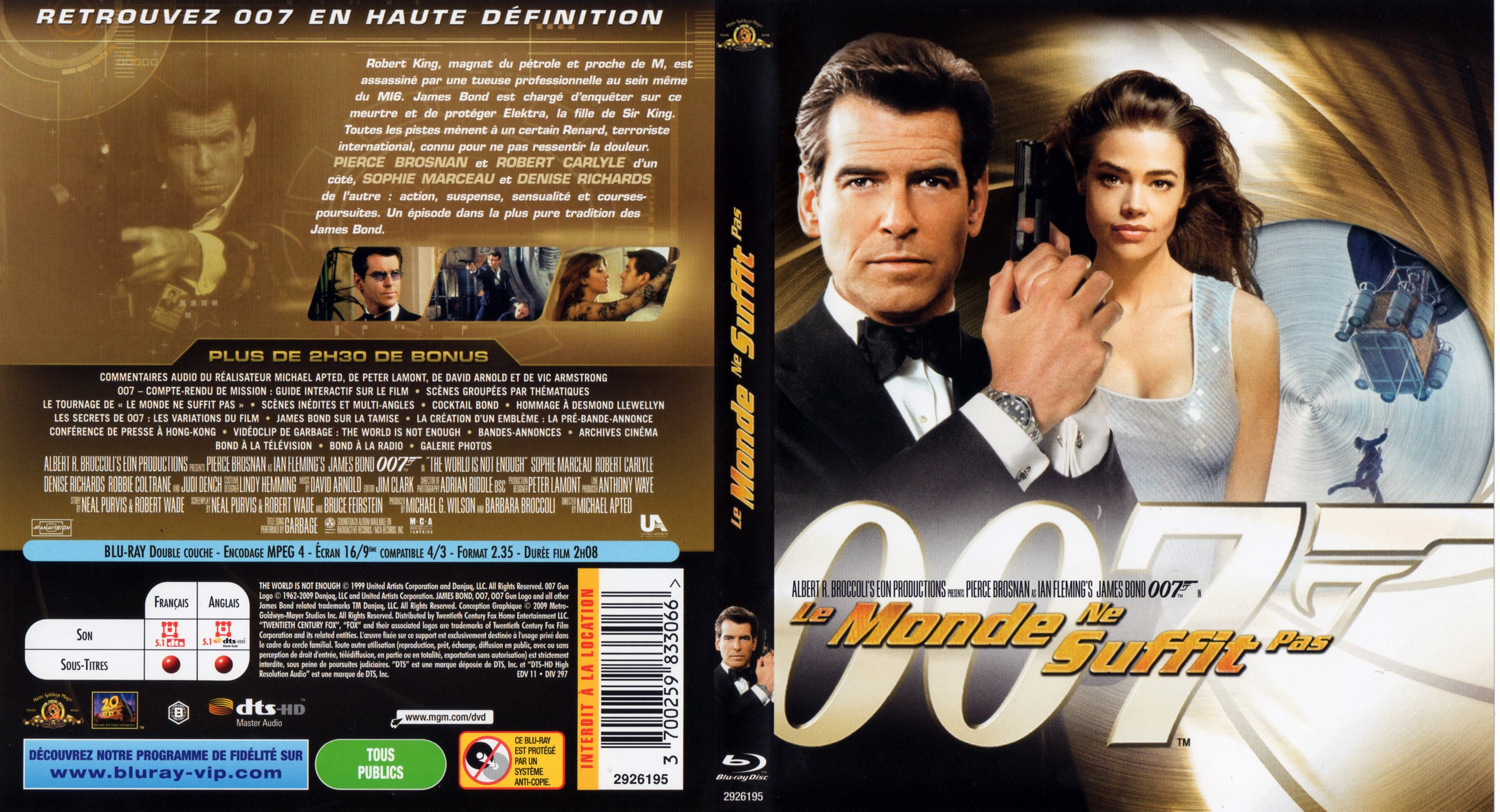 Jaquette DVD James bond 007 Le monde ne suffit pas (BLU-RAY)