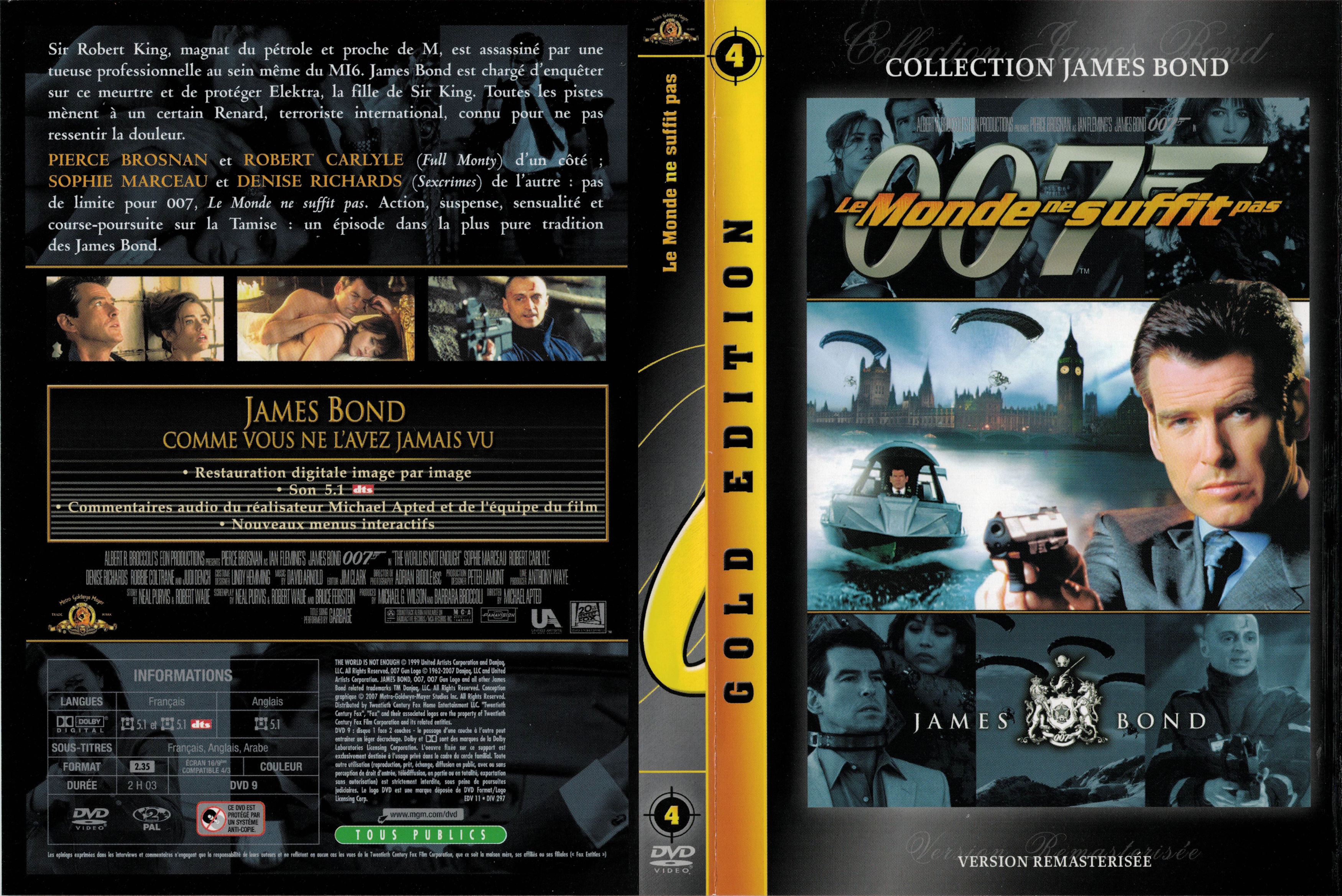 Jaquette DVD James bond 007 Le monde ne suffit pas v3