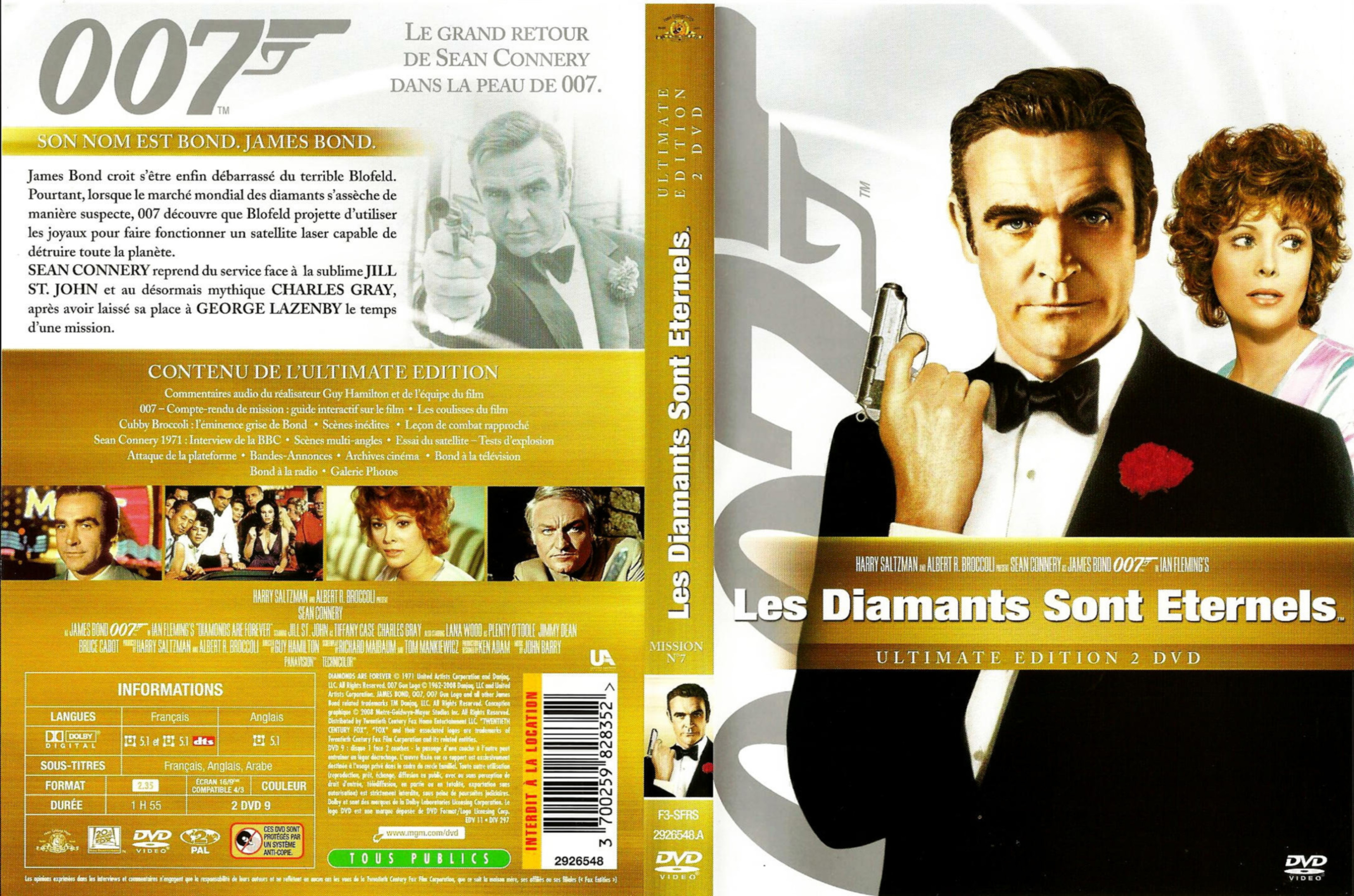 Jaquette DVD James bond 007 Les diamants sont ternels v2