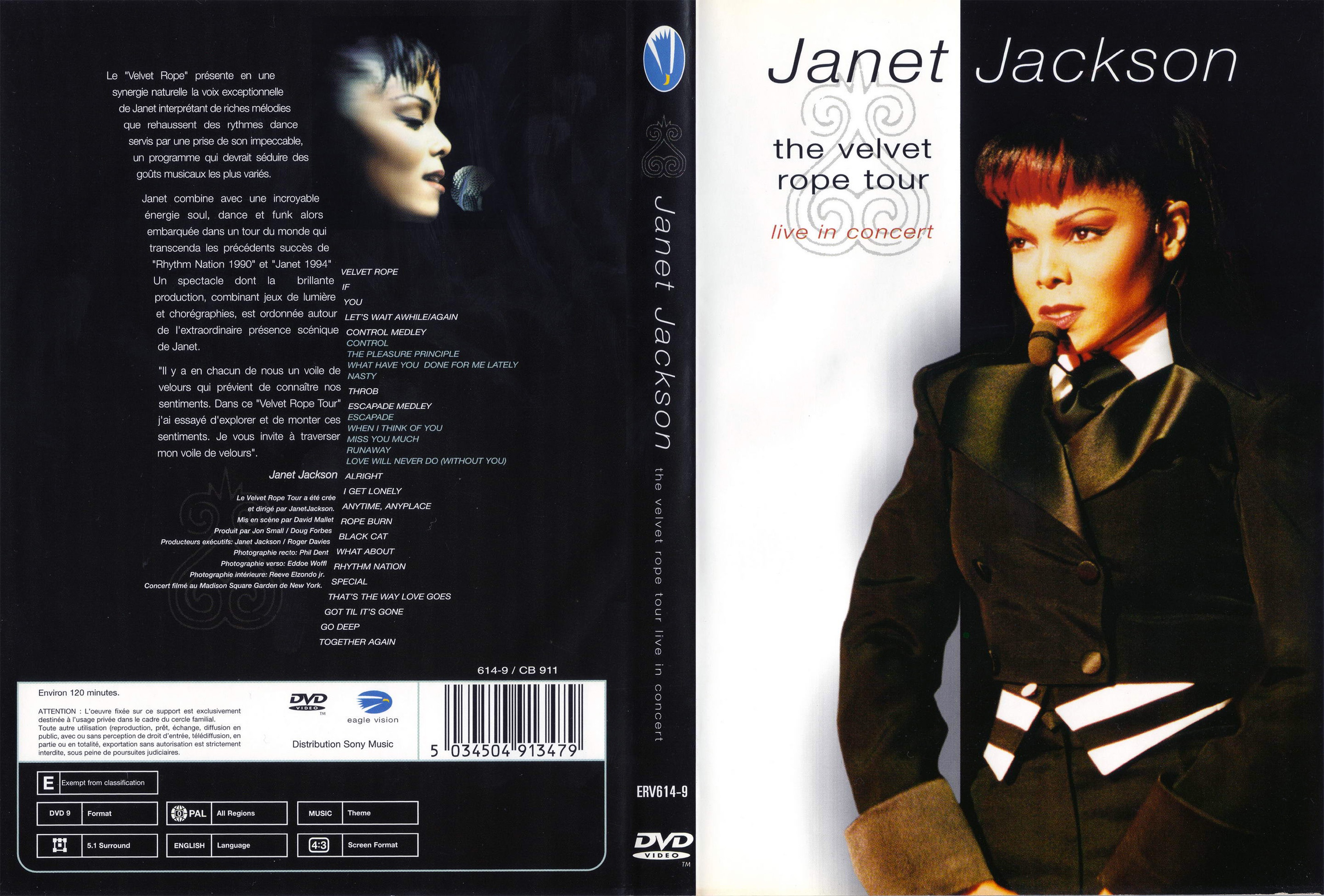 Jaquette DVD Janet Jackson The velvet rope tour