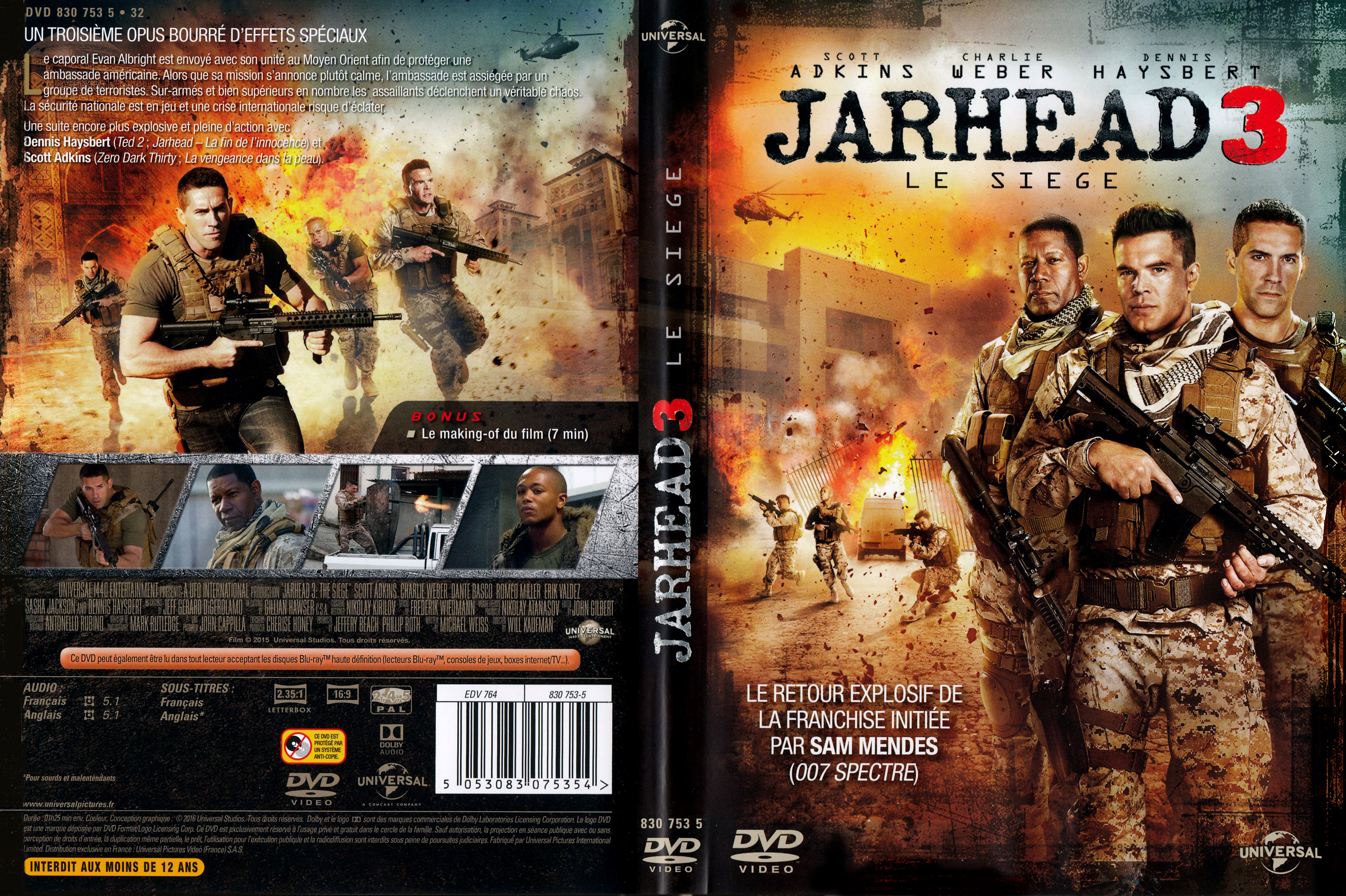 Jaquette DVD Jarhead 3 Le sige