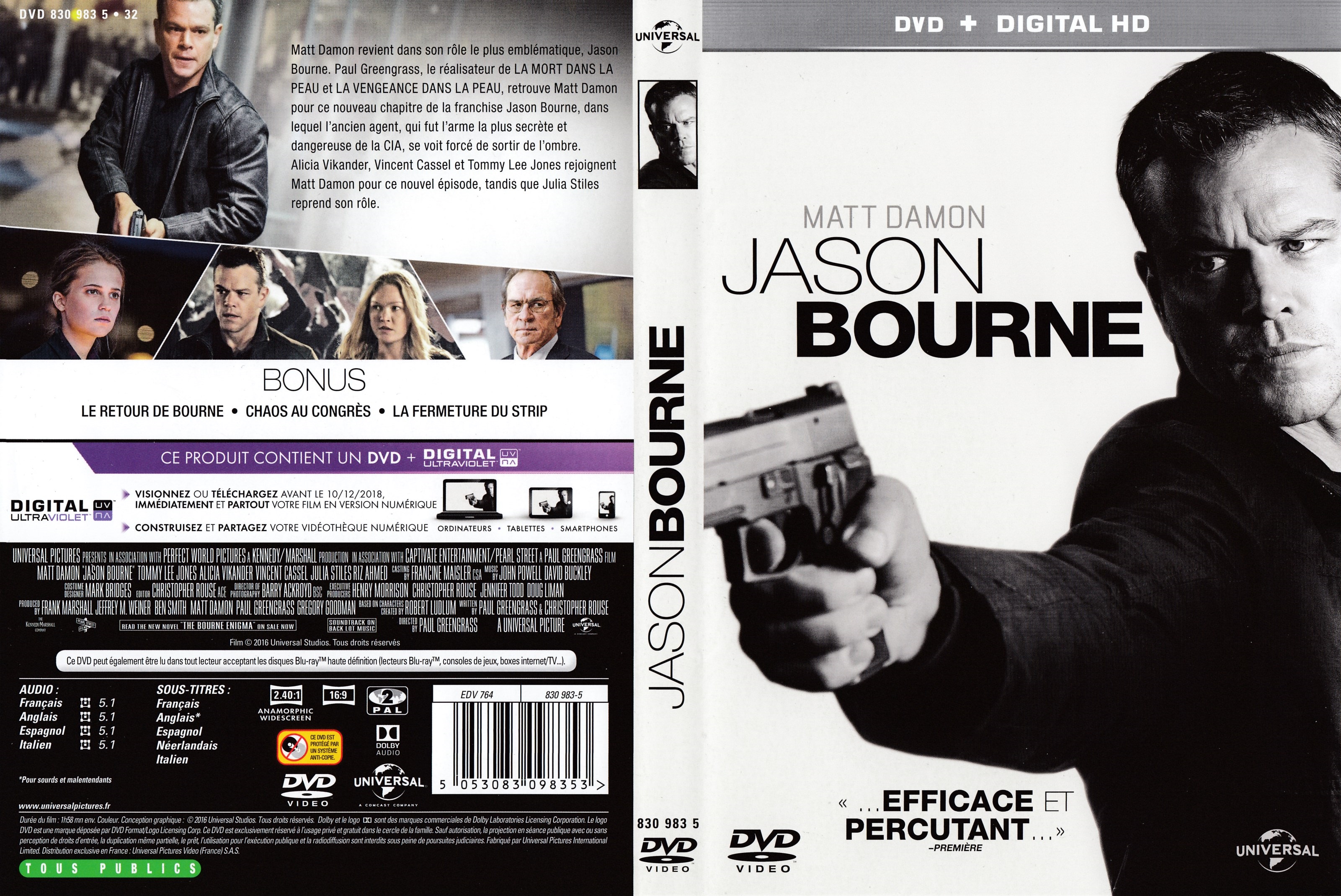 Jaquette DVD Jason Bourne